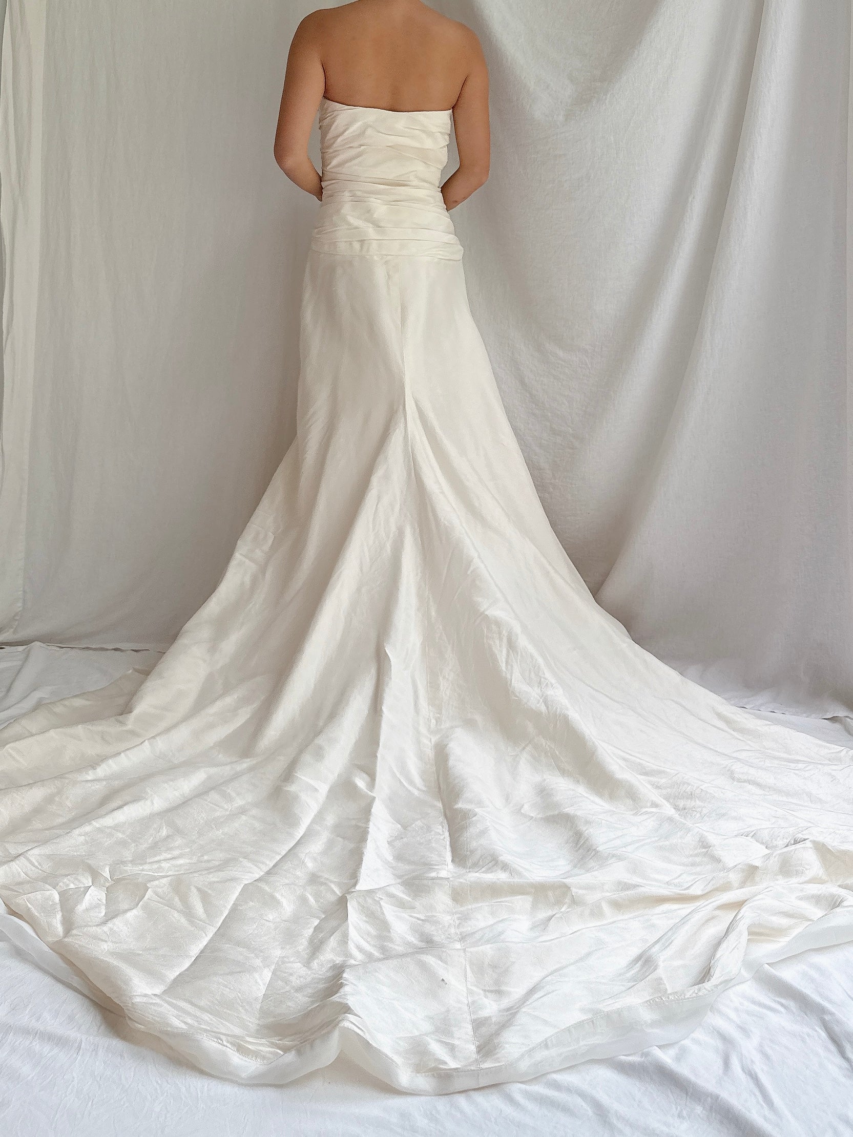 Vintage Strapless Silk Gown - M/8/10