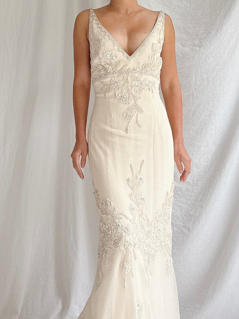 Vintage Liancarlo Couture Silk and Tulle Gown - M/6
