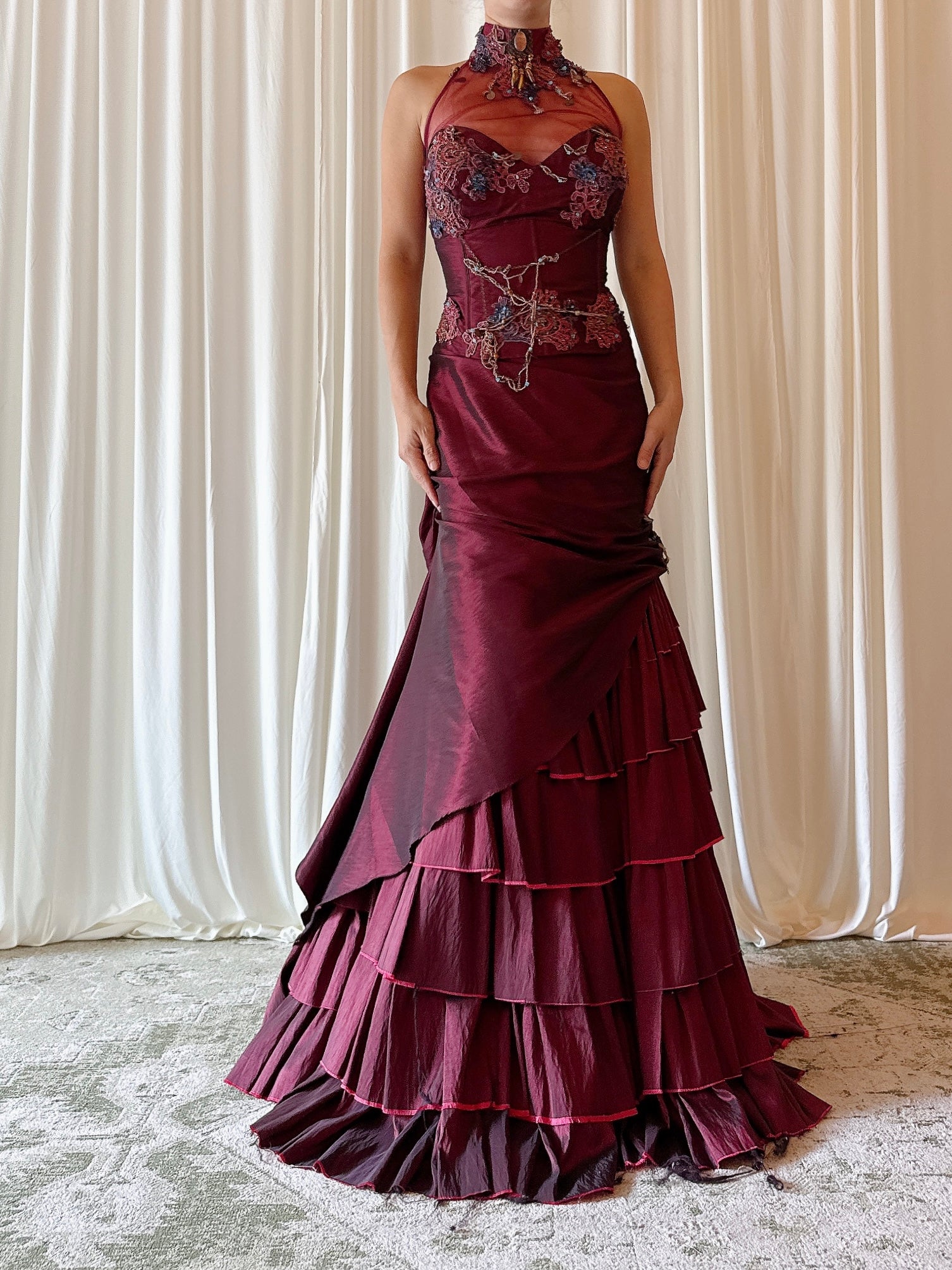 Vintage Musani Maroon 2 Piece Set - US 14