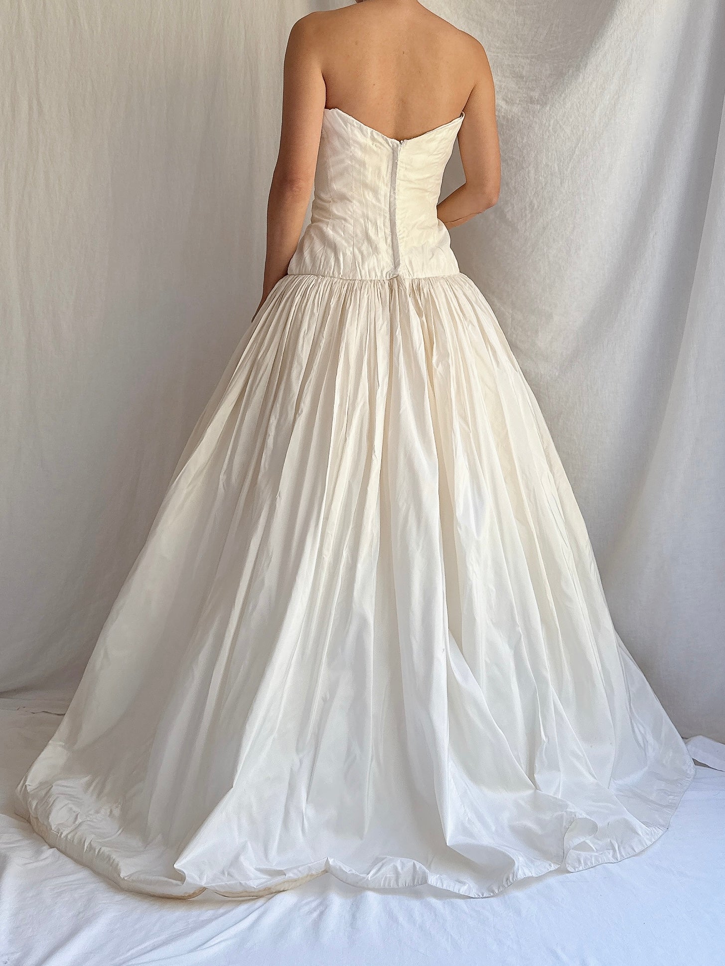 Vintage Silk Dropped Waist Gown - S/M