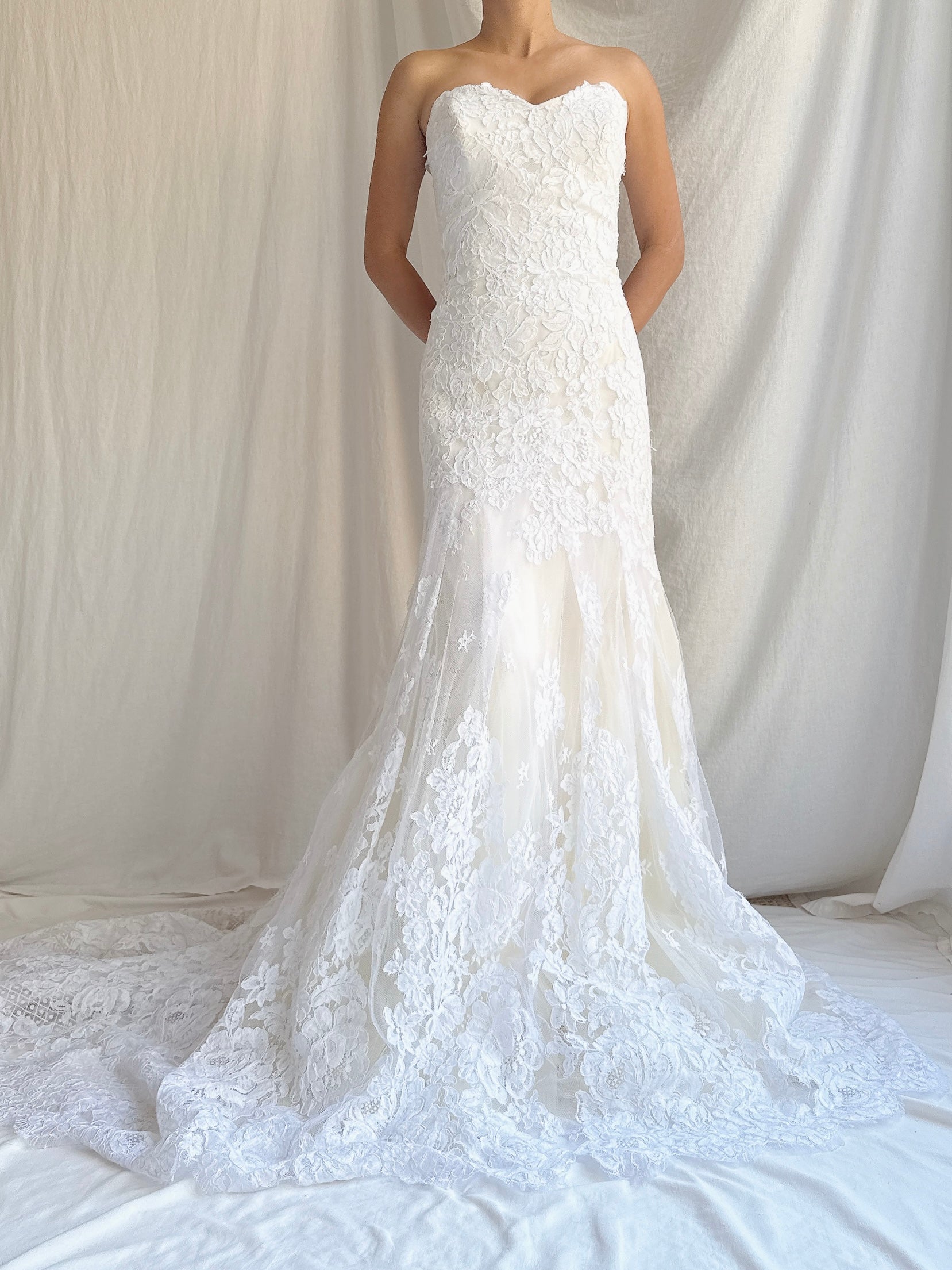 Vintage Anna Maier Silk and Lace Gown - M/8/10