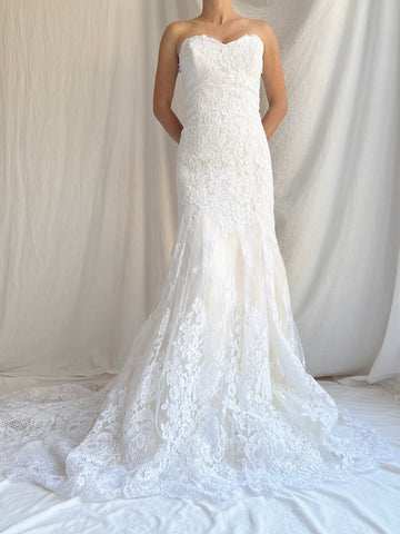 Vintage Anna Maier Silk and Lace Gown - M/8/10