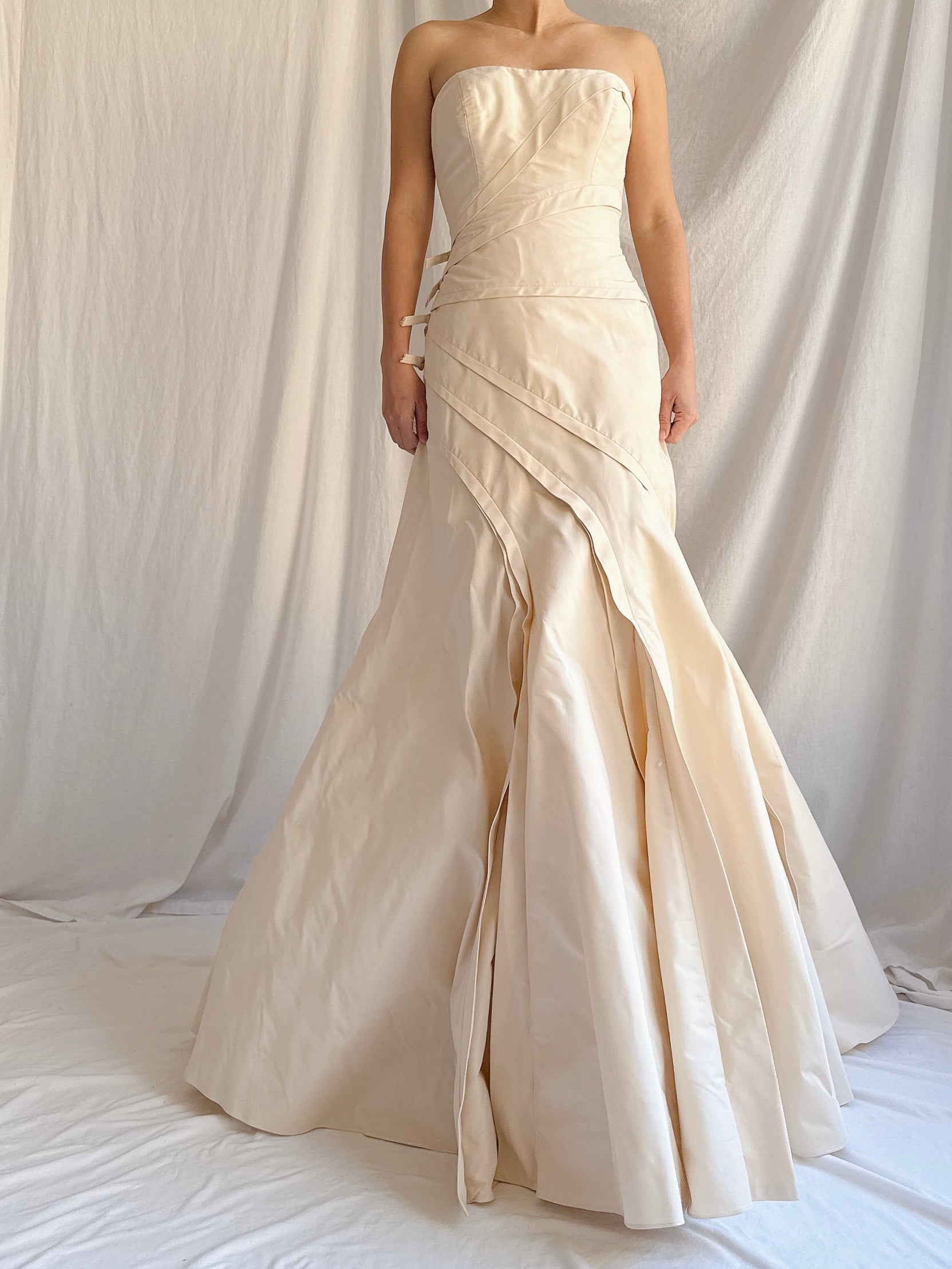 Vintage Vera Wang Champagne Silk/Cotton Gown - XS/4