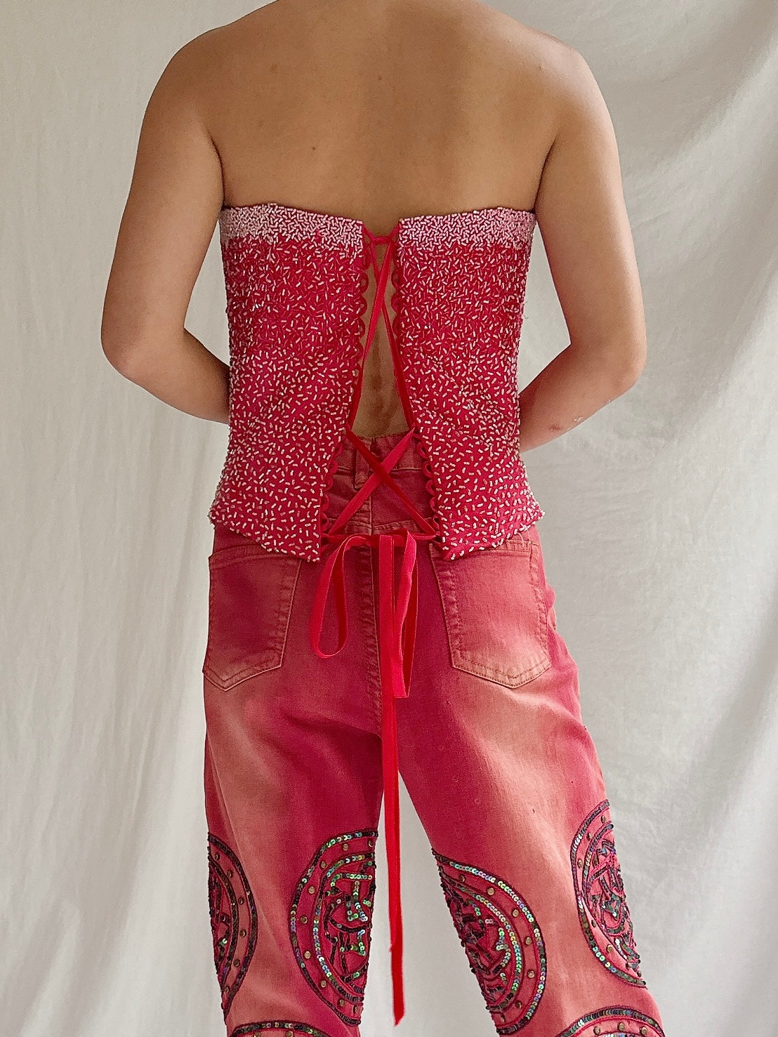 Vintage Nina Ricci Beaded Corset - S-M