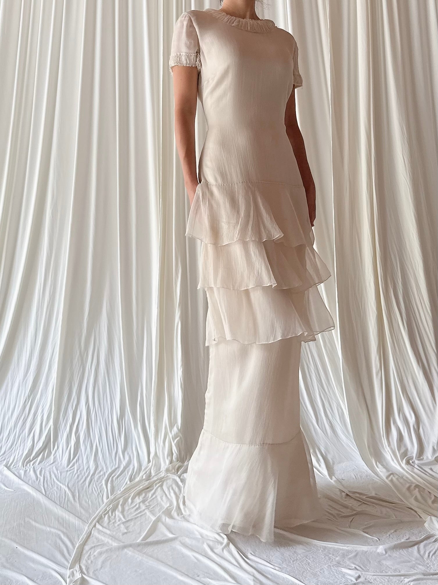 J Mendel Oyster Silk Dress - Size 4/6