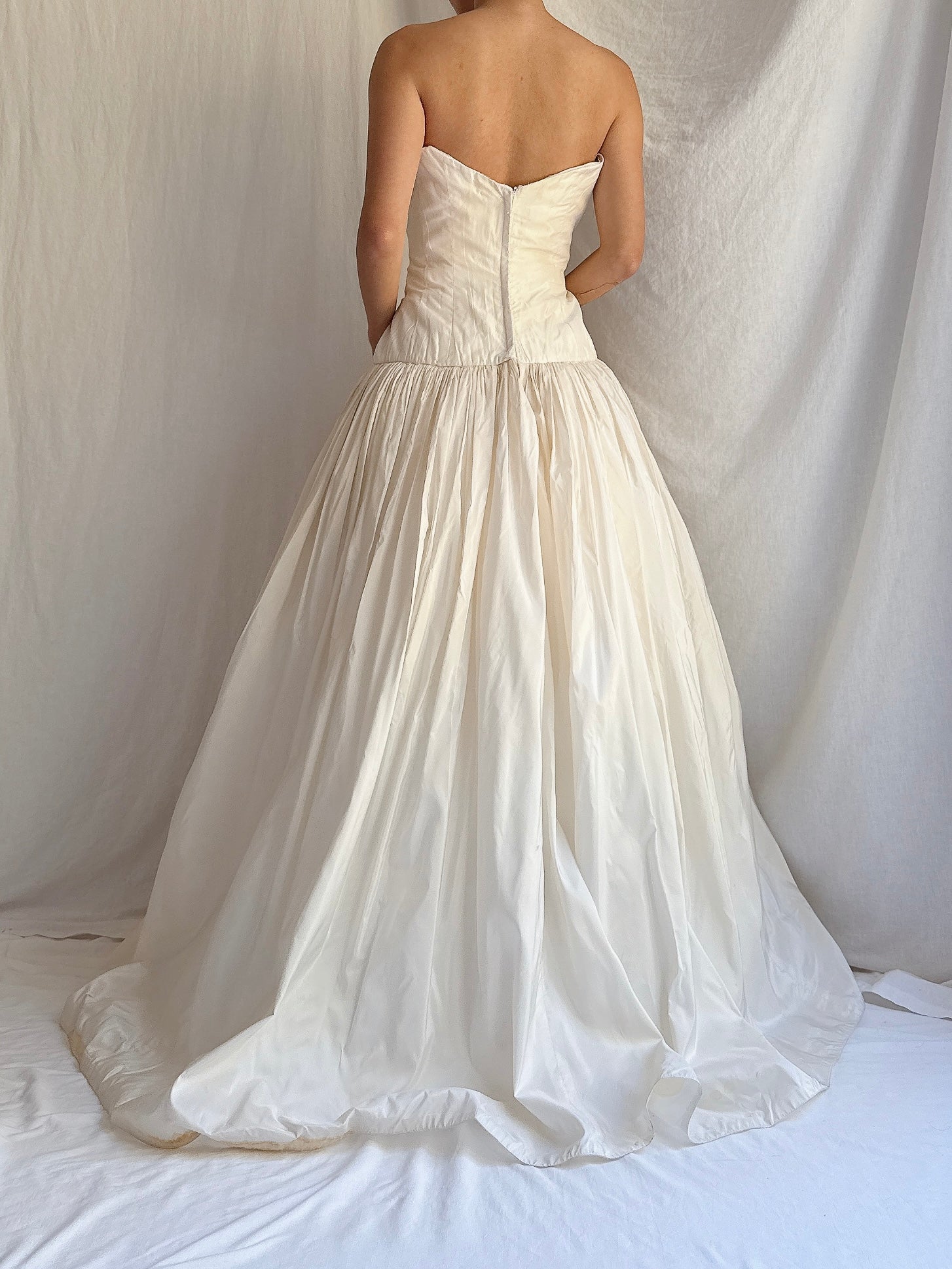 Vintage Silk Dropped Waist Gown - S/M