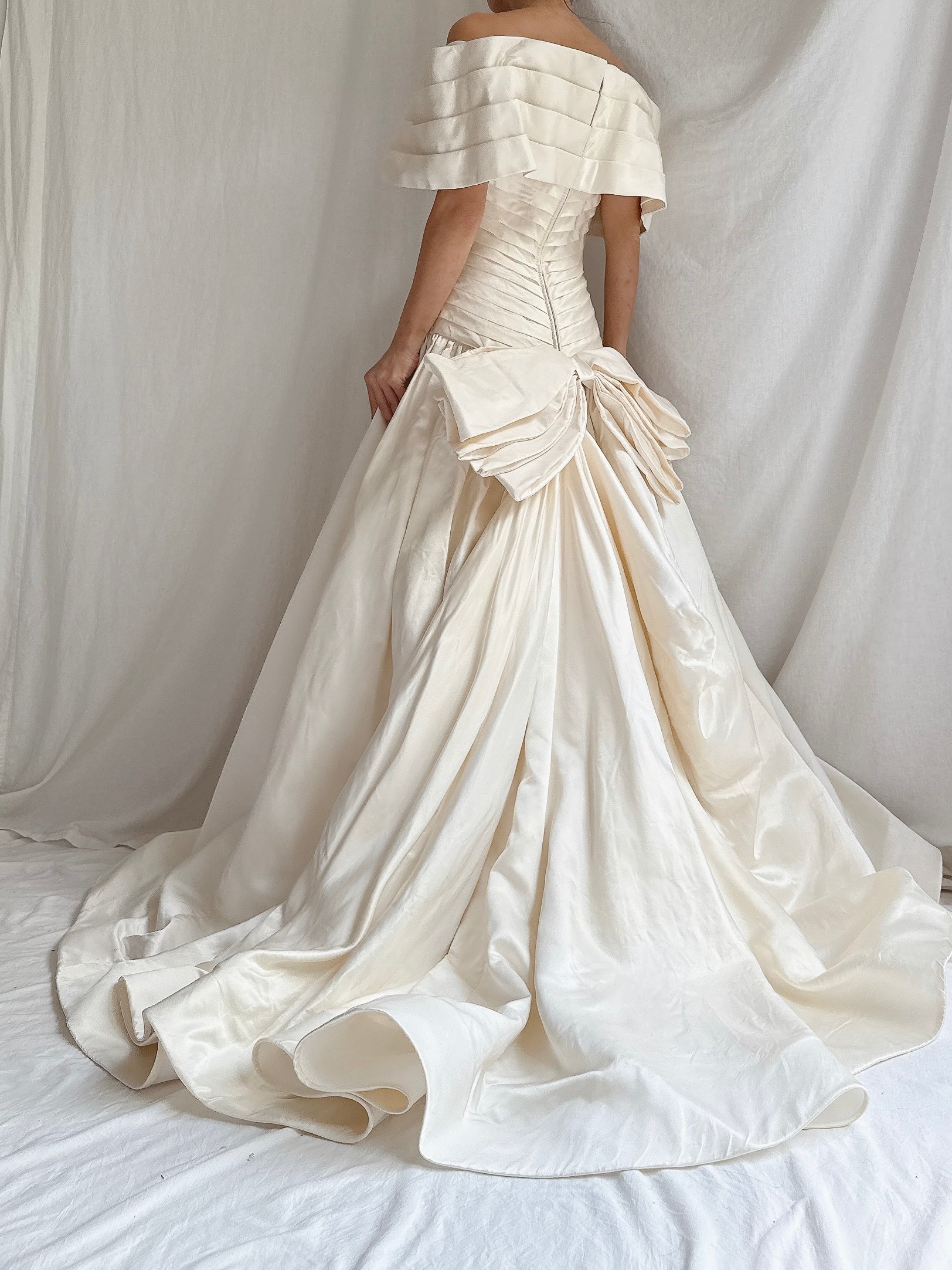 Vintage Scaasi Silk Off-the-Shoulder Gown - S