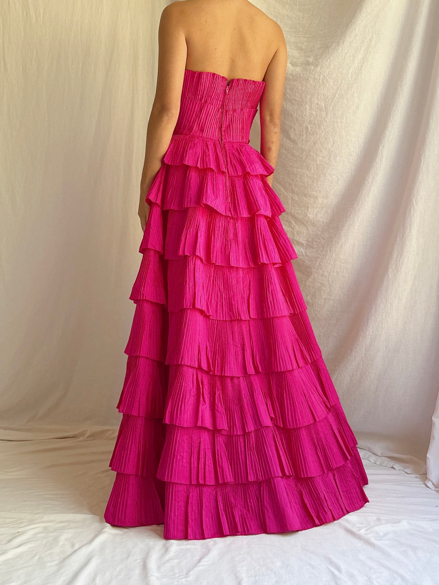 Vintage Saks 5th Ave Scalloped Silk Petal Dress - Size 4