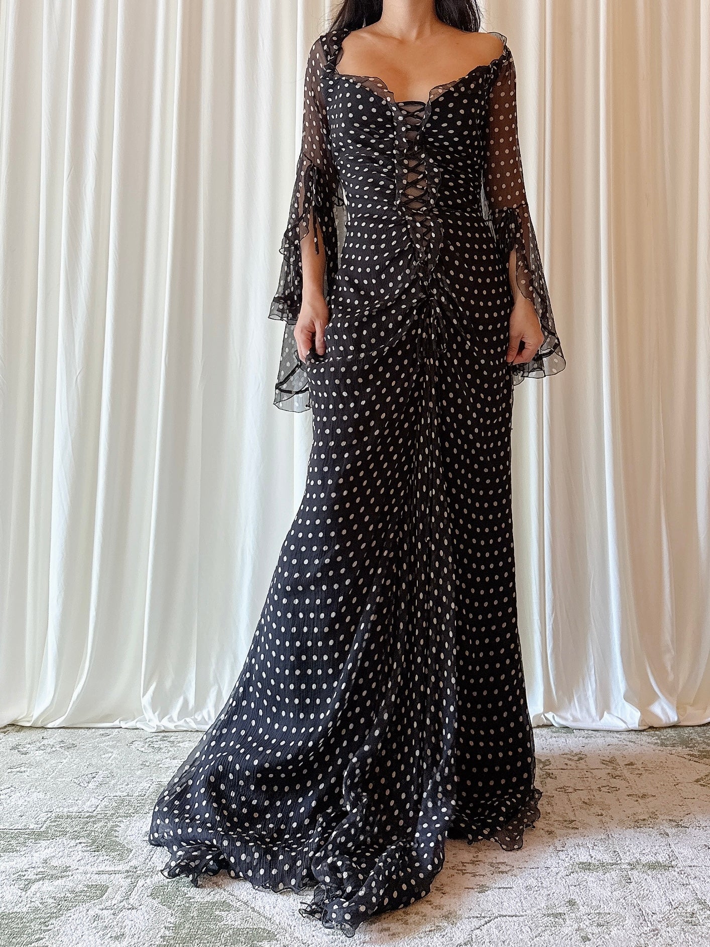 Vintage Belleville Sassoon Polka Dot Dress - UK16
