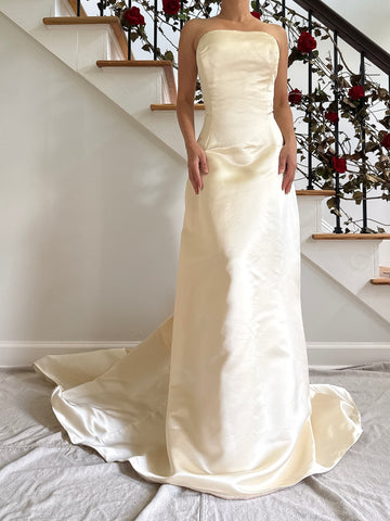 Vintage Ulla-Maija Silk Strapless Gown - M