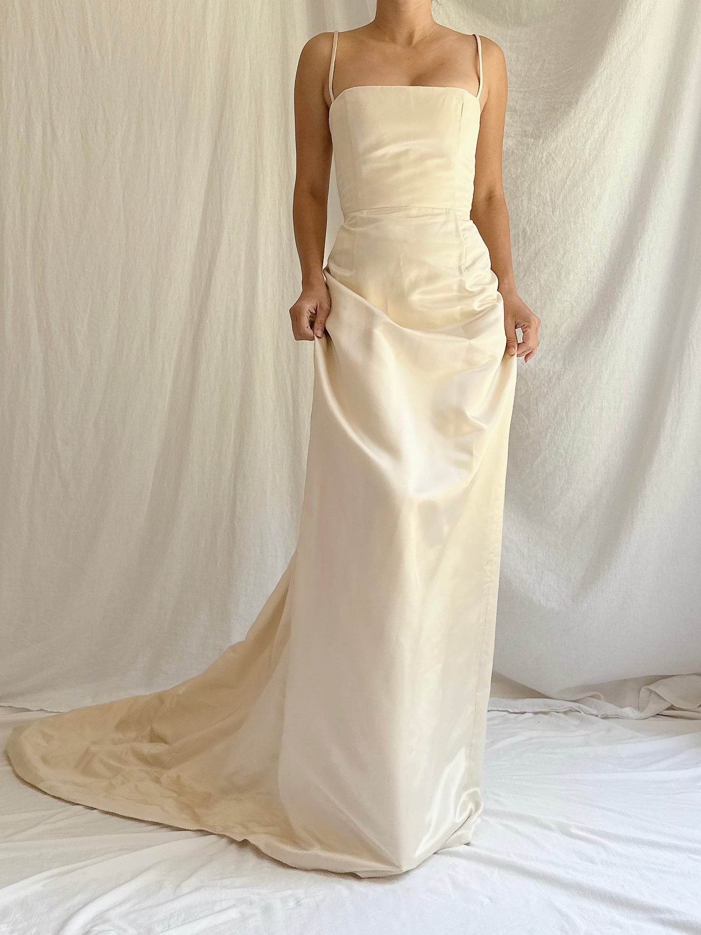 Vintage Peter Soronen Champagne Silk Charmeuse Gown - XS/2