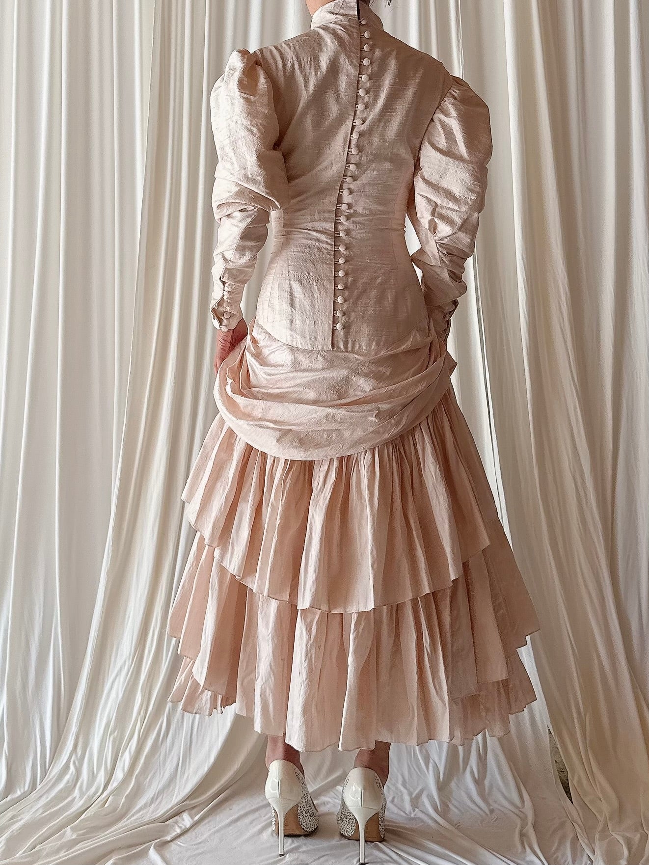 Vintage David Fielden Raw Silk Seashell Dress - M