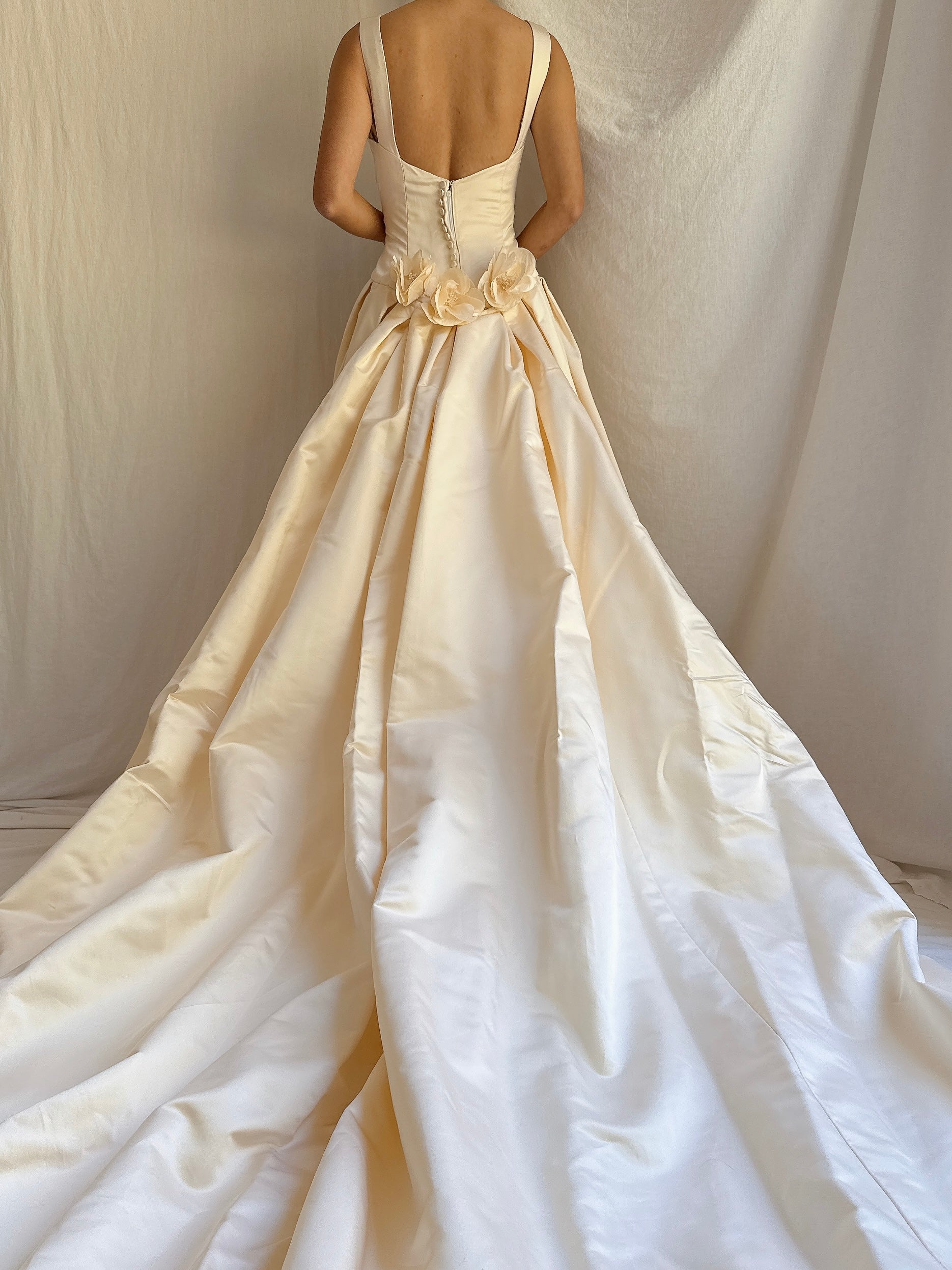 Square Neck Silk 2 Piece Gown - Size 10