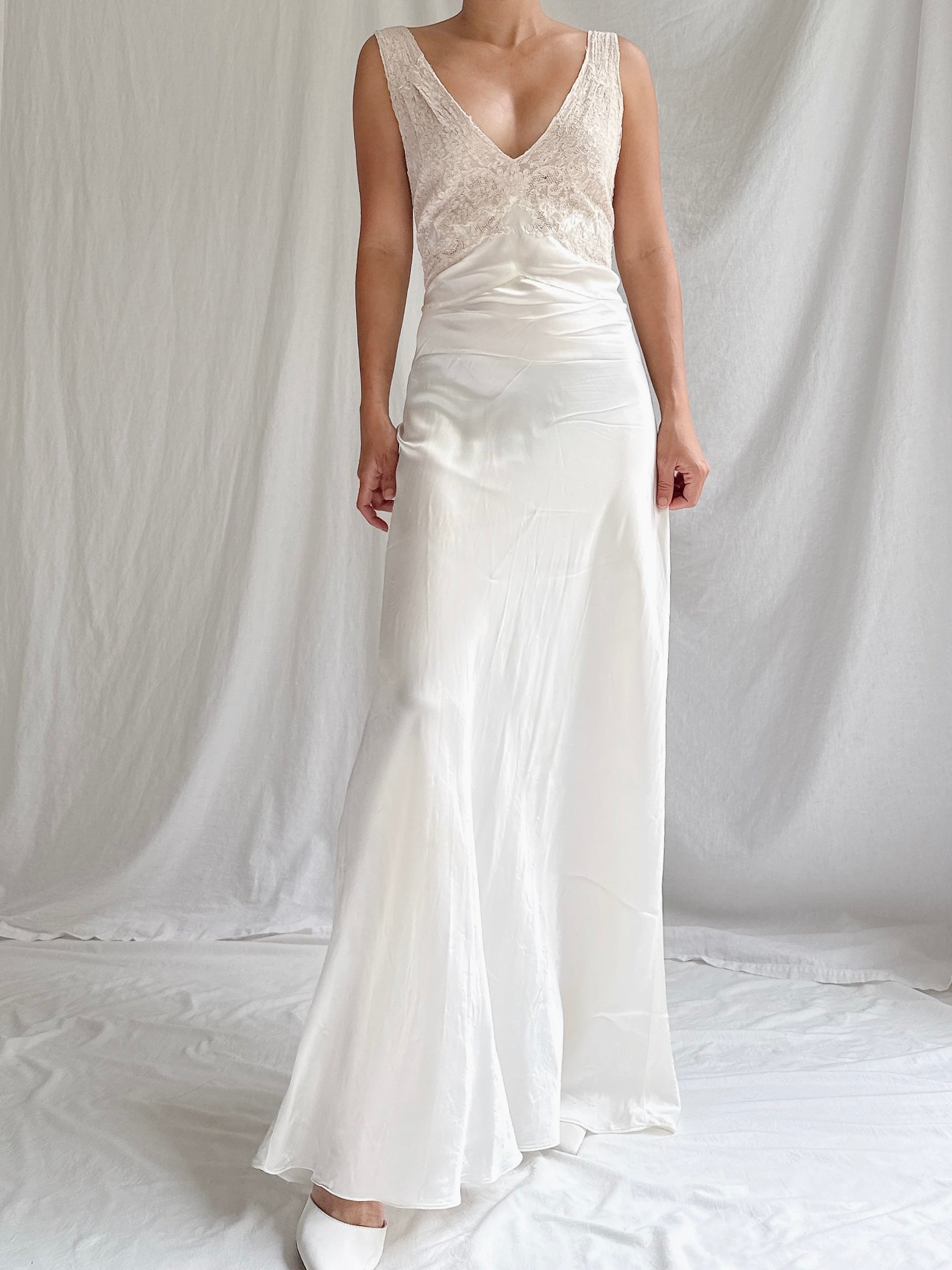 1930s Satin Slip Dress - S