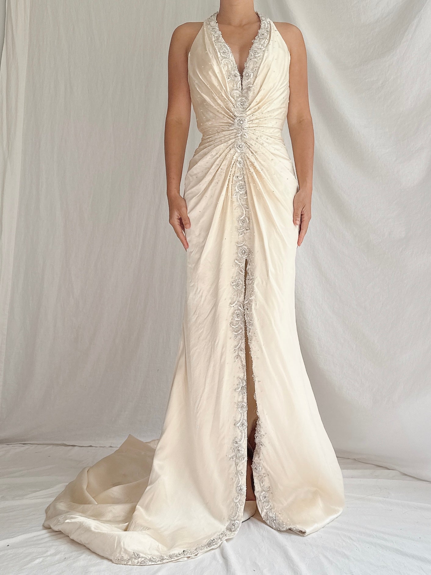 Vintage Stephen Yearrick Silk Halter Gown - M/8
