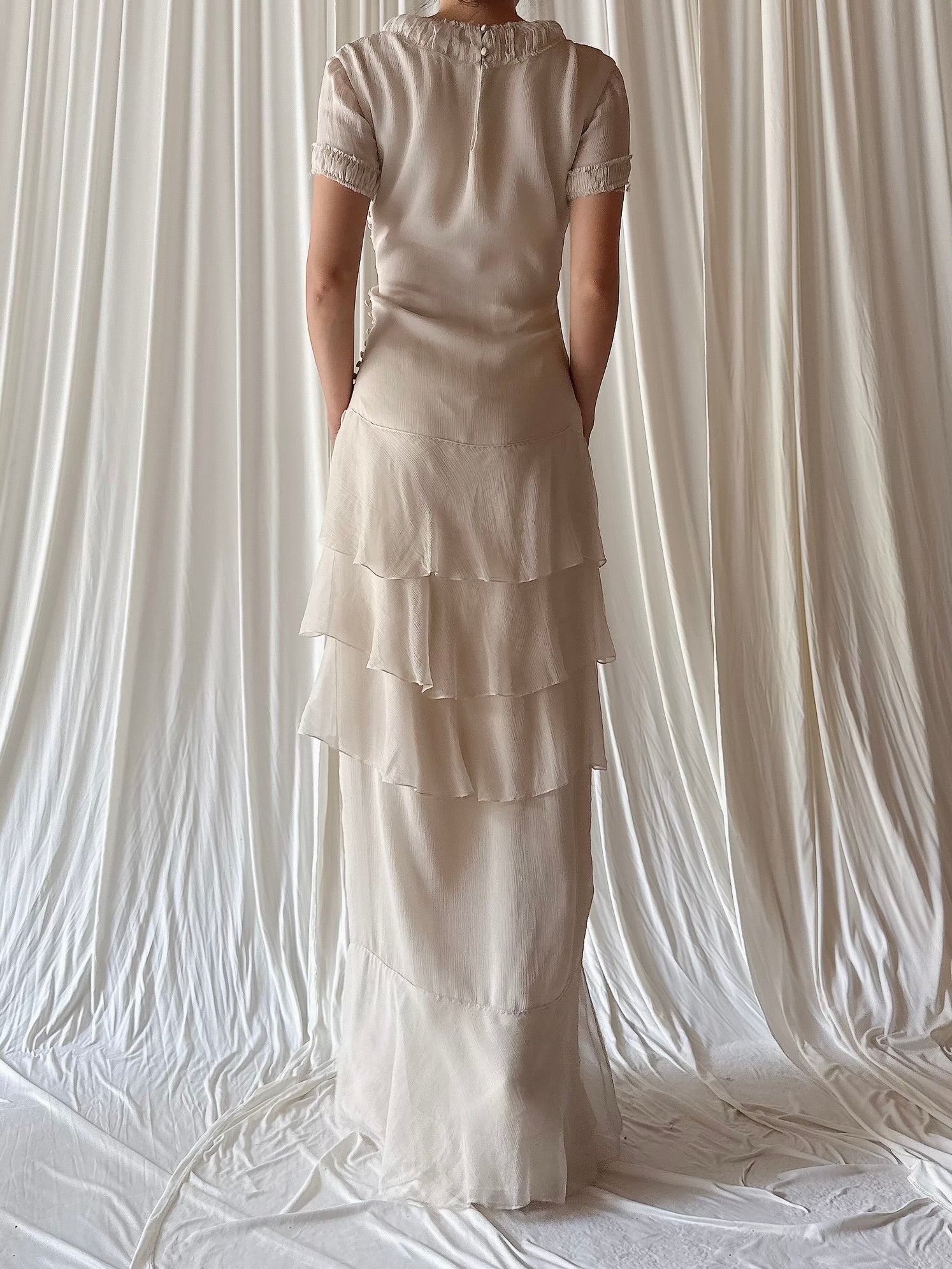 J Mendel Oyster Silk Dress - Size 4/6