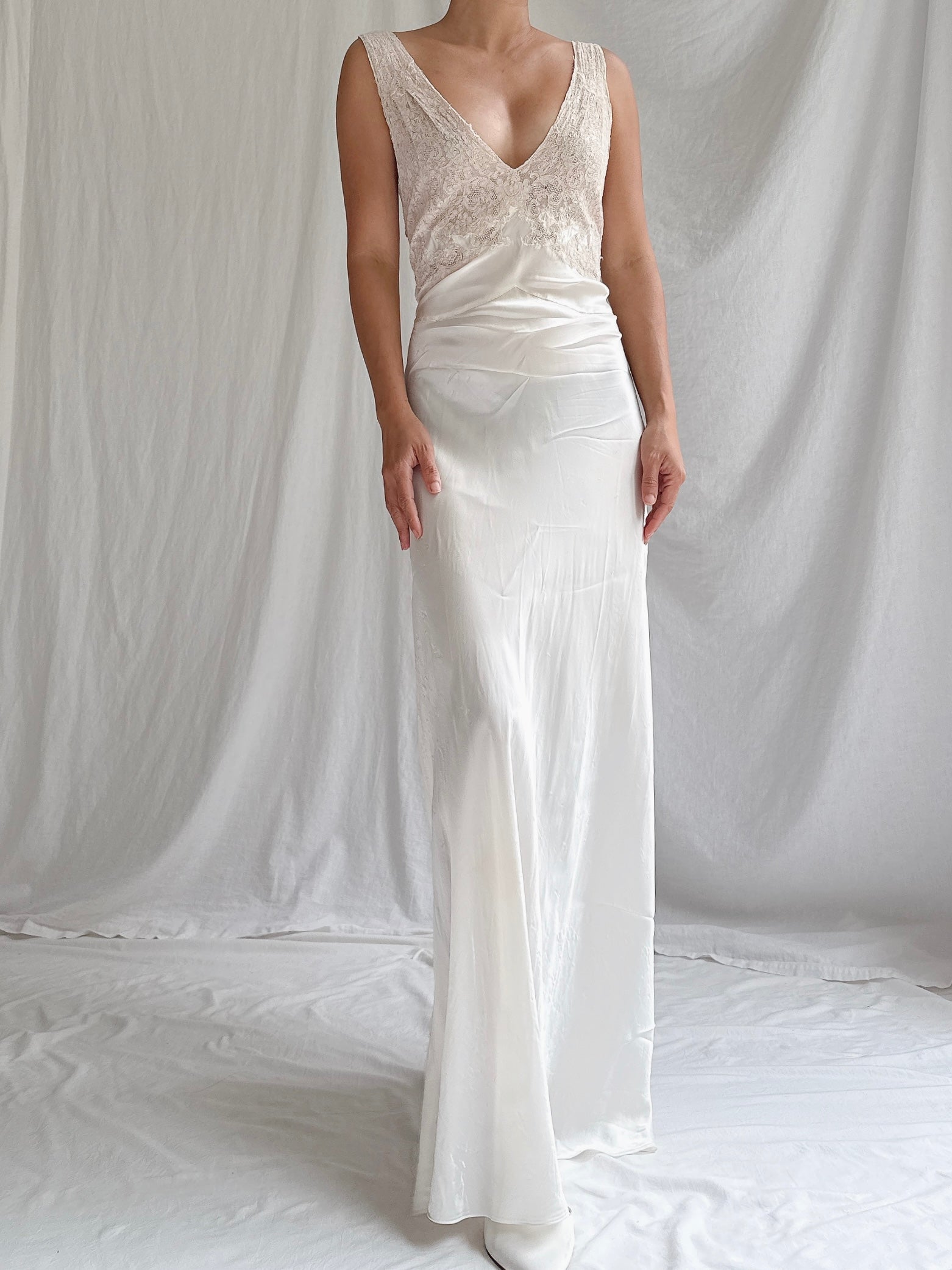 1930s Satin Slip Dress - S