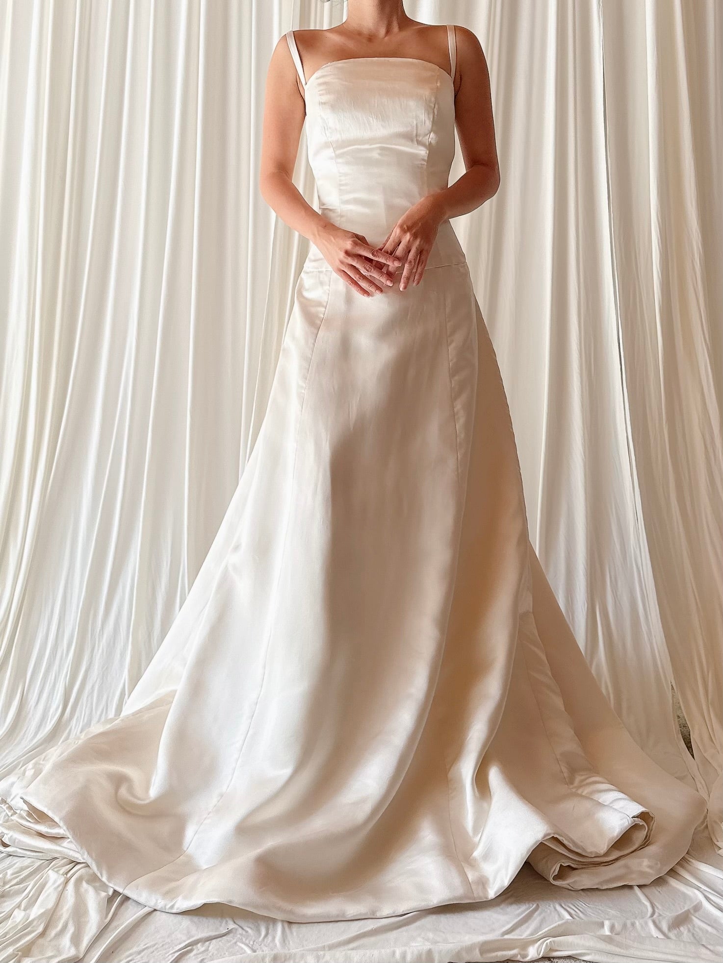 1990s Reem Acra Silk Satin Gown - M