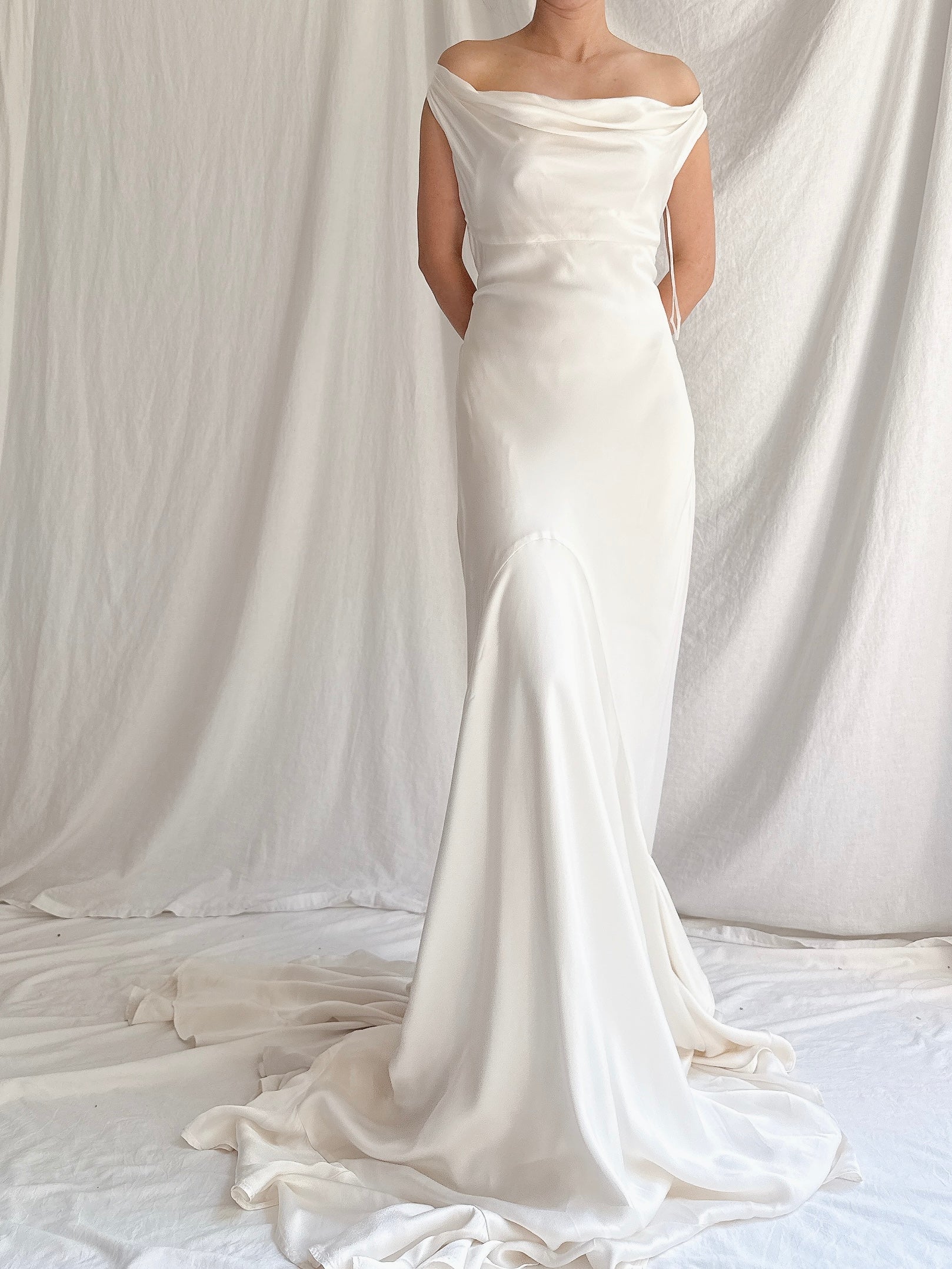 00 Silky Satin Bias Cut Gown - S-M