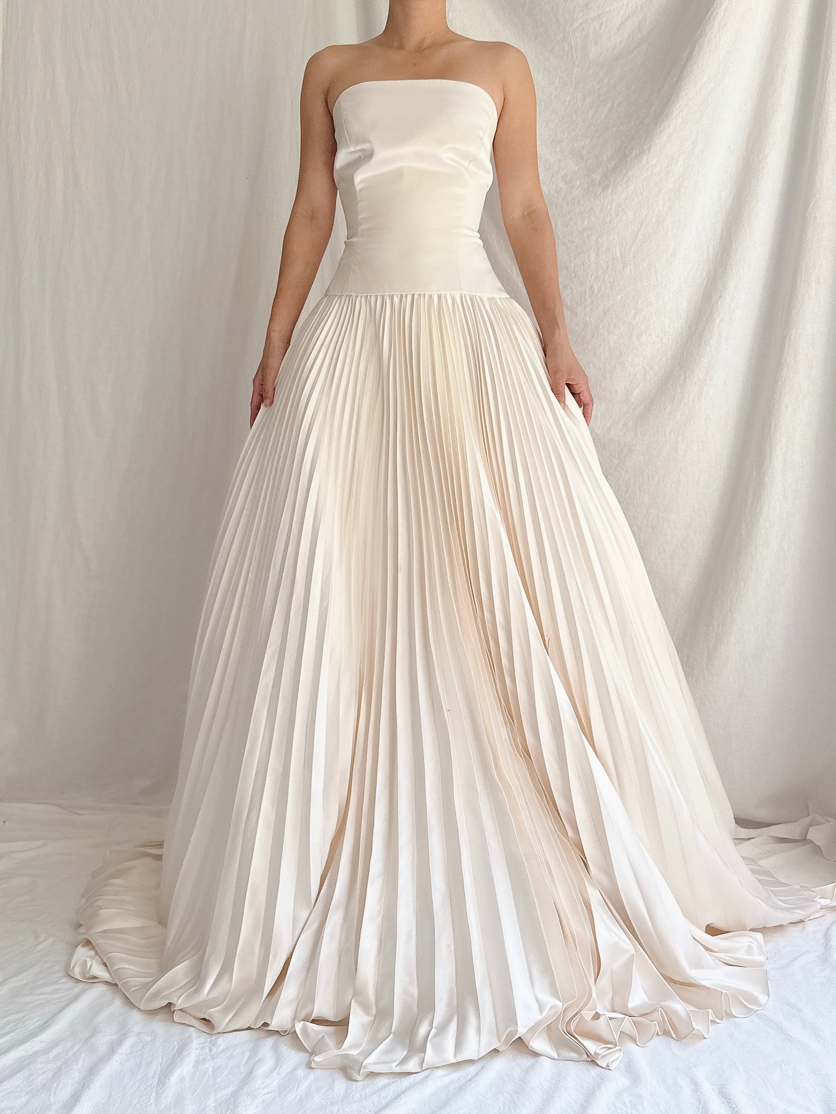 Vintage Lazaro Silk Pleated Gown - M/10
