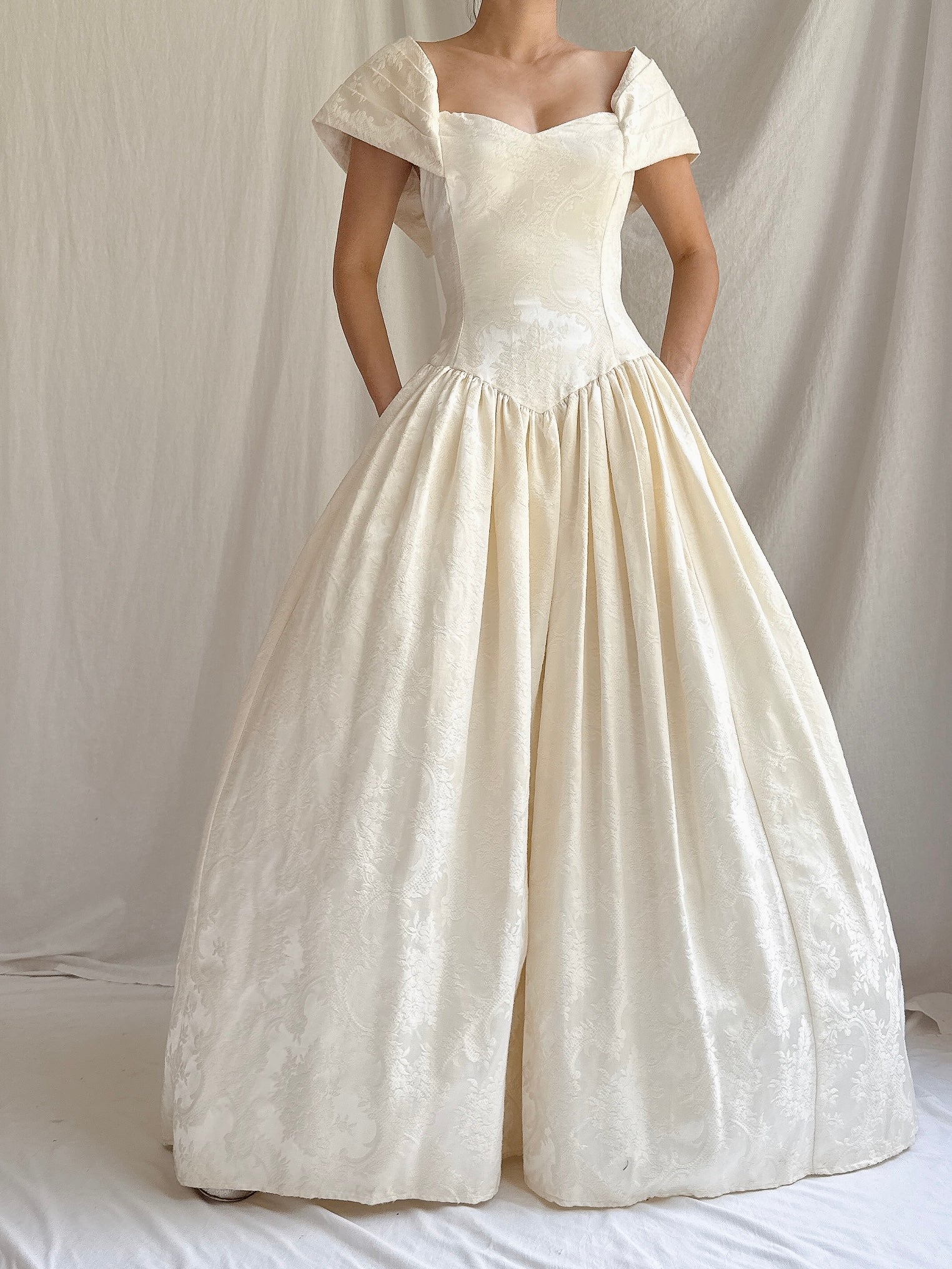 Vintage Brocade Basque Gown - S