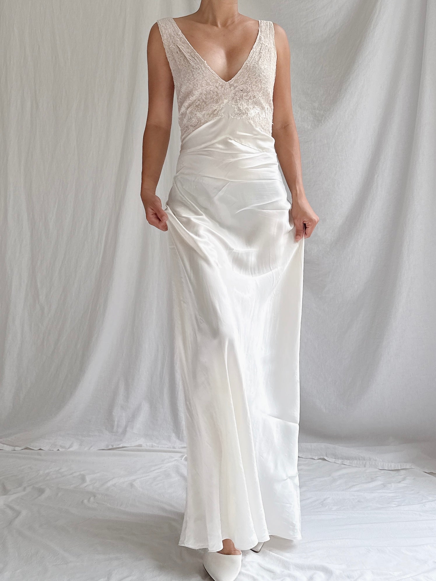 1930s Satin Slip Dress - S
