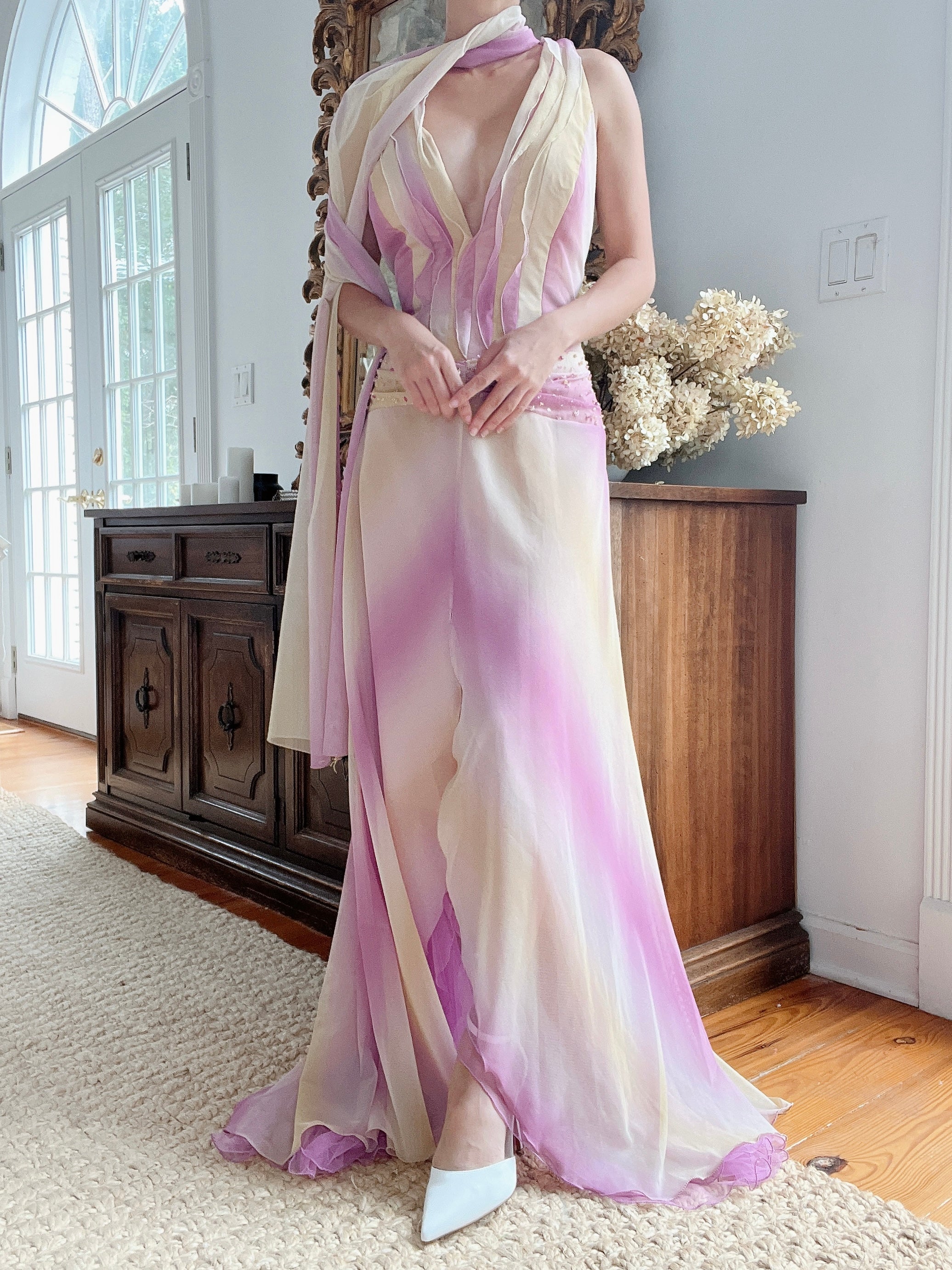 Yellow and Lilac Ombré Gown - M