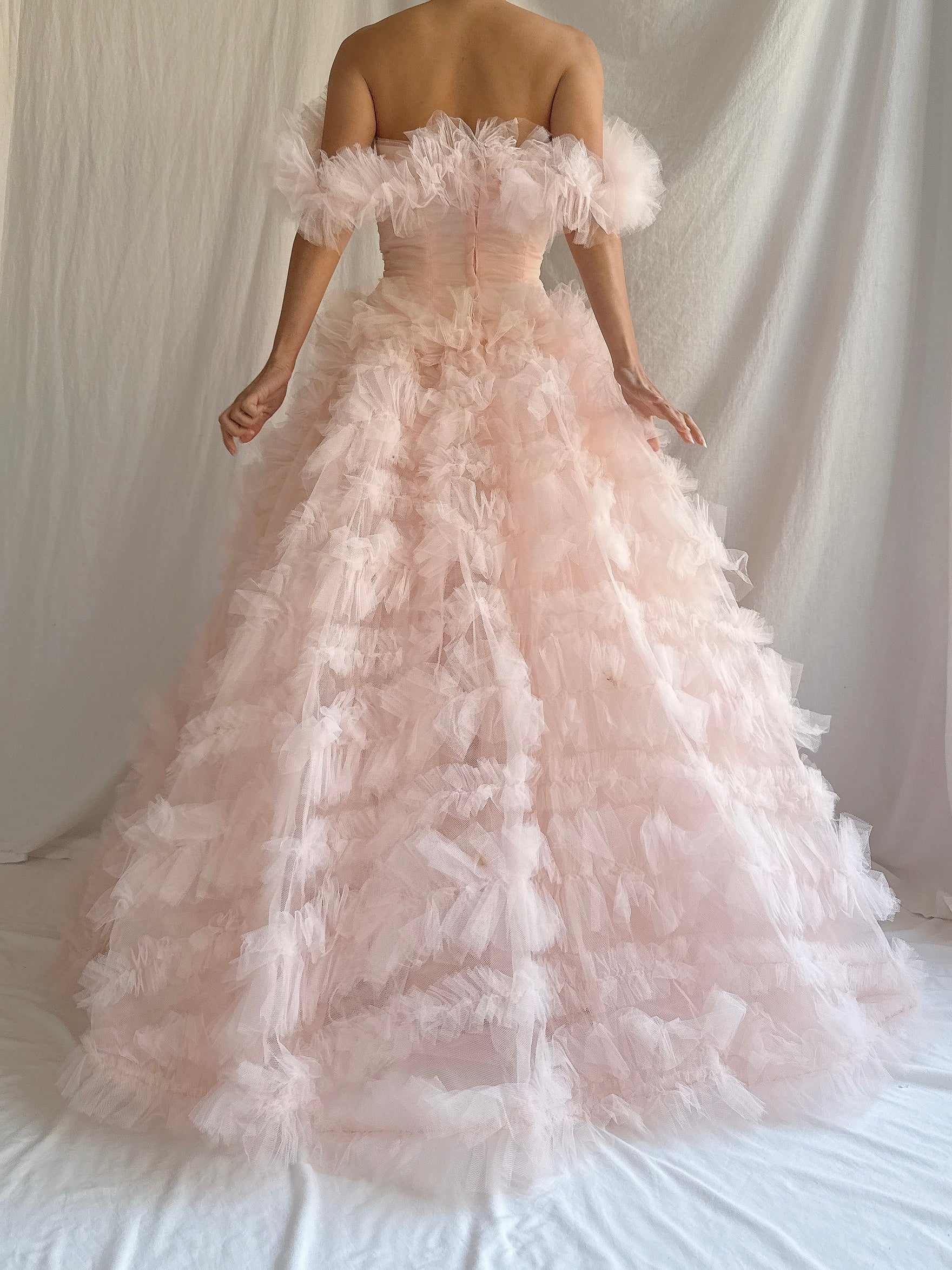 1950s Light Pink Tulle Gown - XXS/0