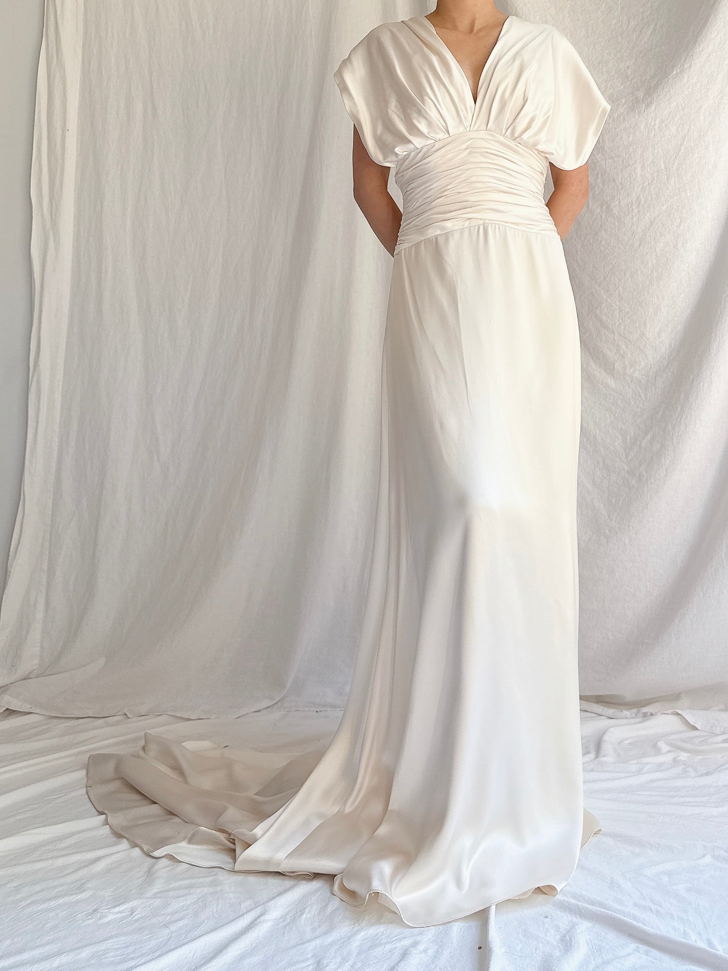Vintage Romona Keveza Silk Charmeuse Gown - XS