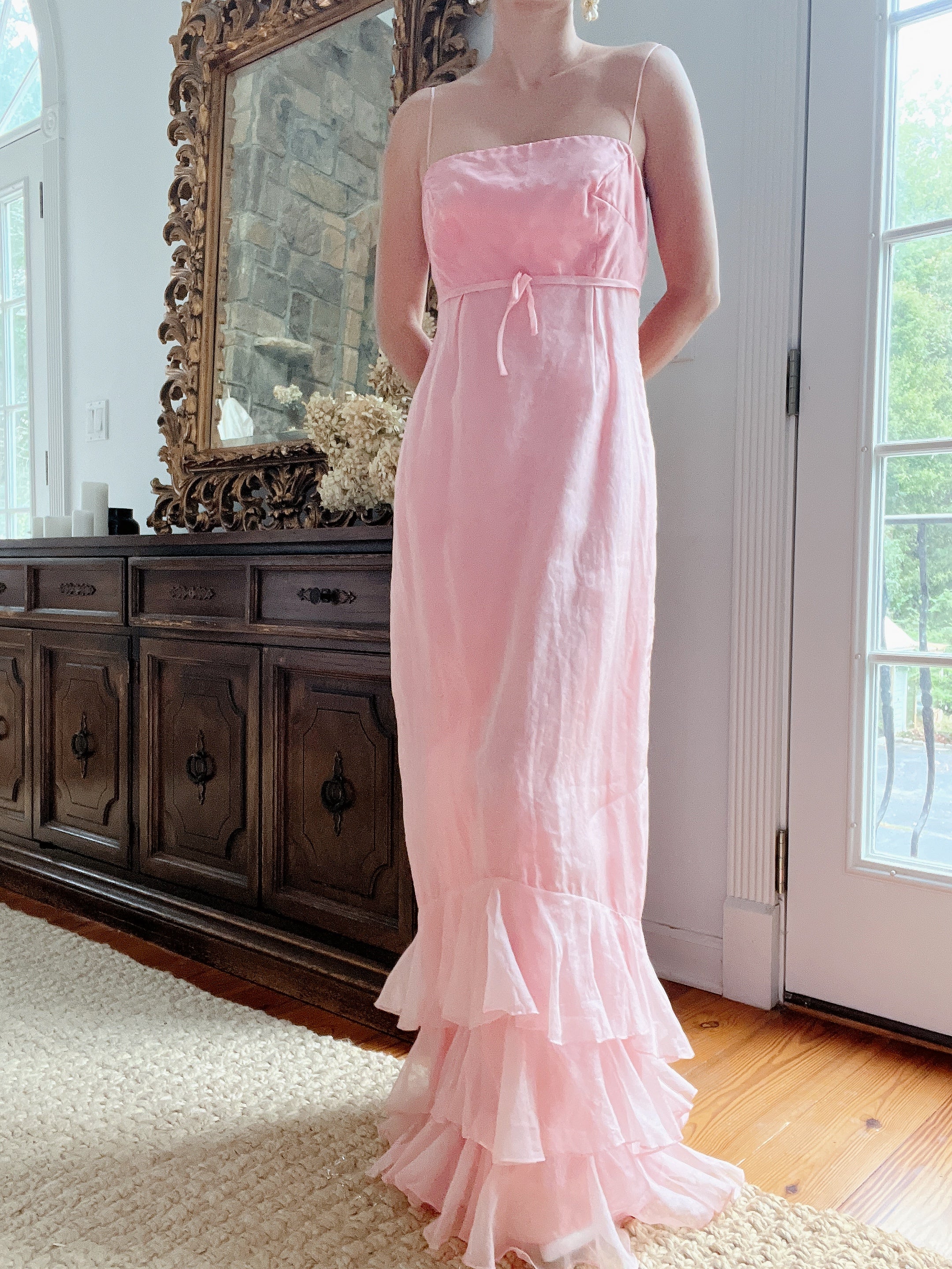 1960s Pink Organza Dress - XS/S