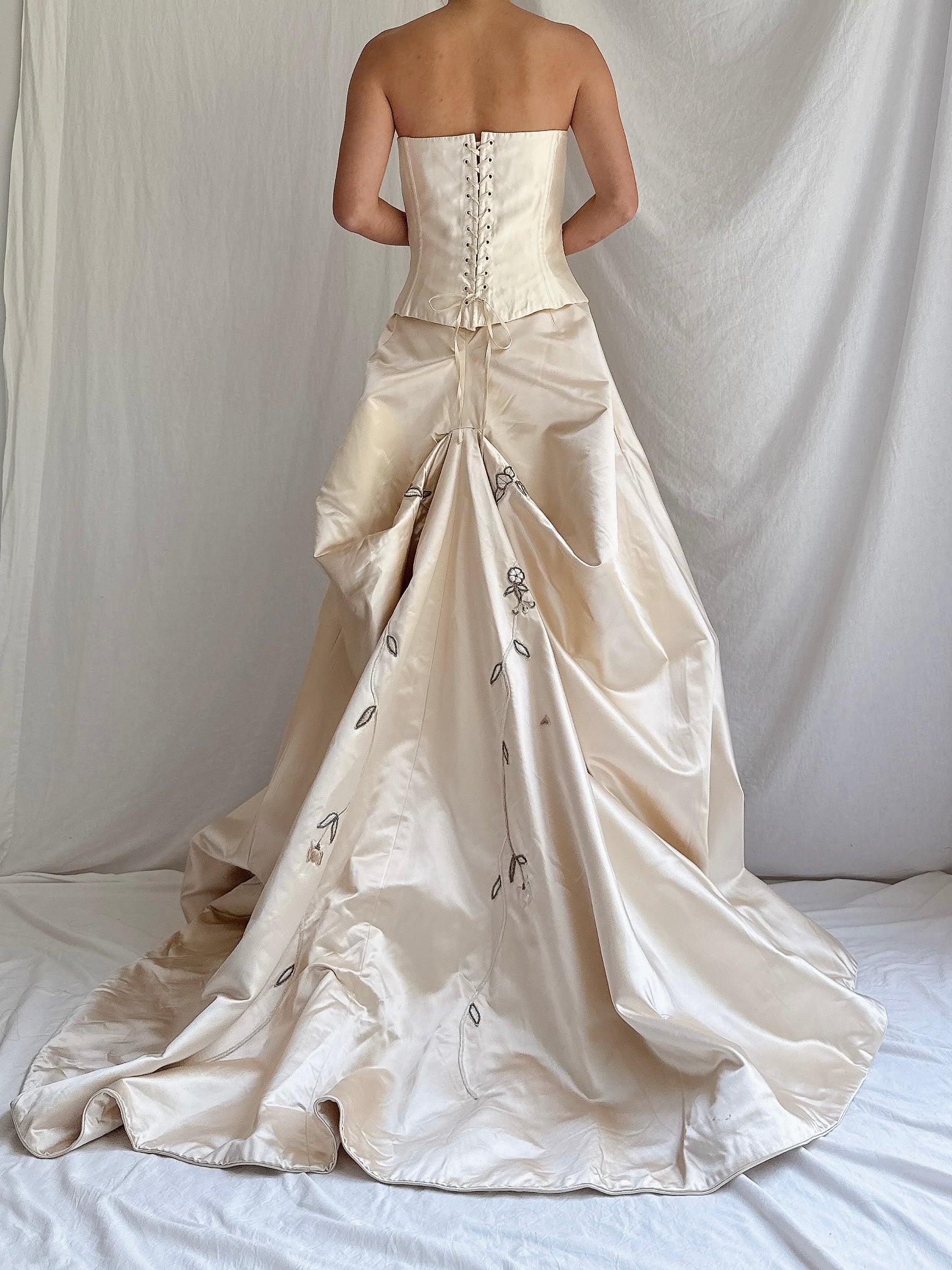Vintage Eavis & Brown Skirt with Silk Bustier - M
