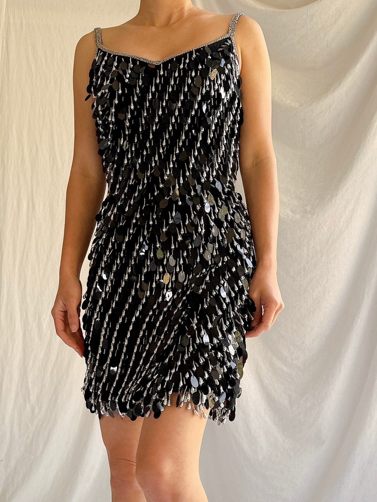 Vintage Silk Beaded Dress - S