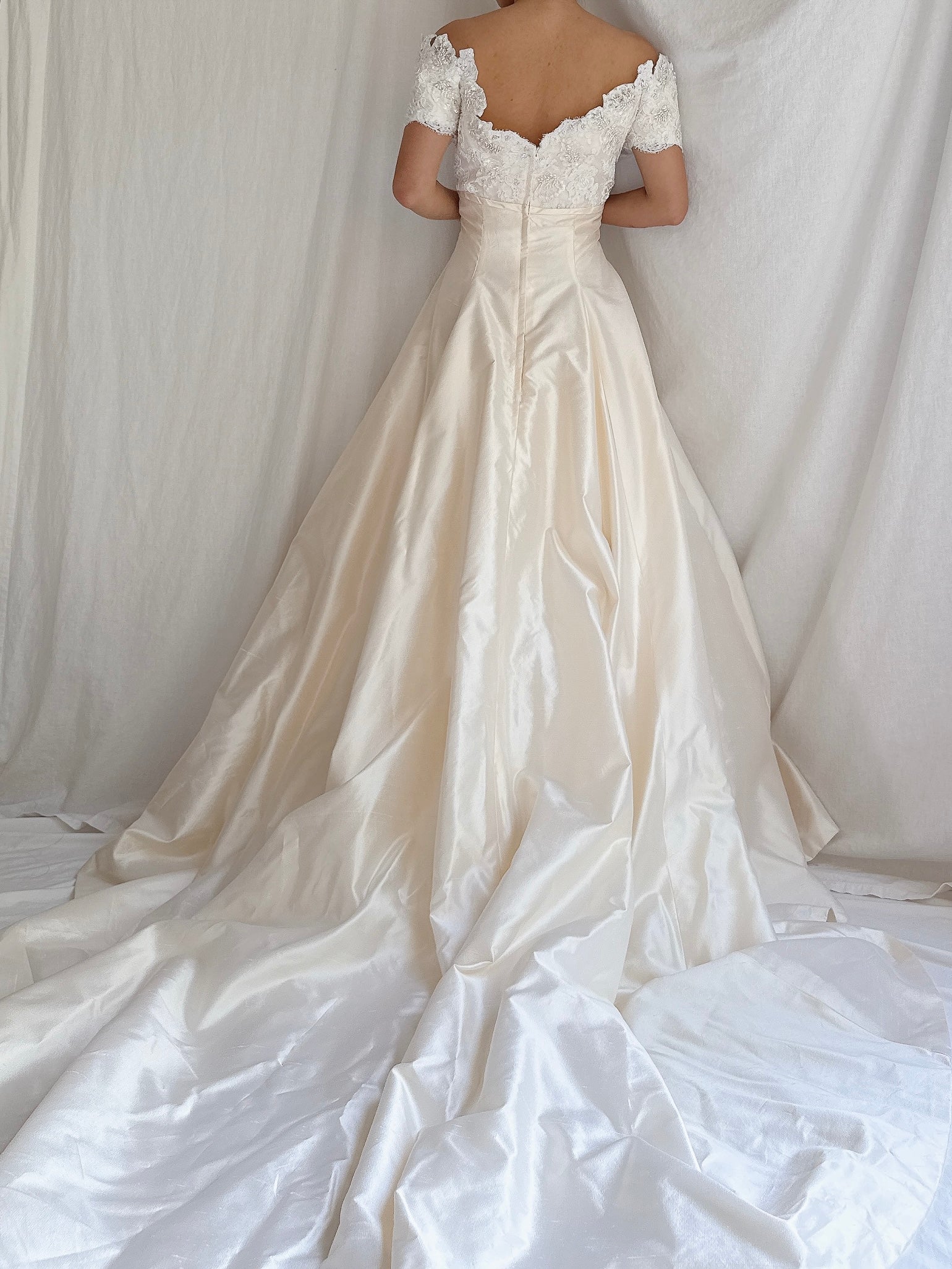 Vintage Marisa Silk and Lace Gown - S
