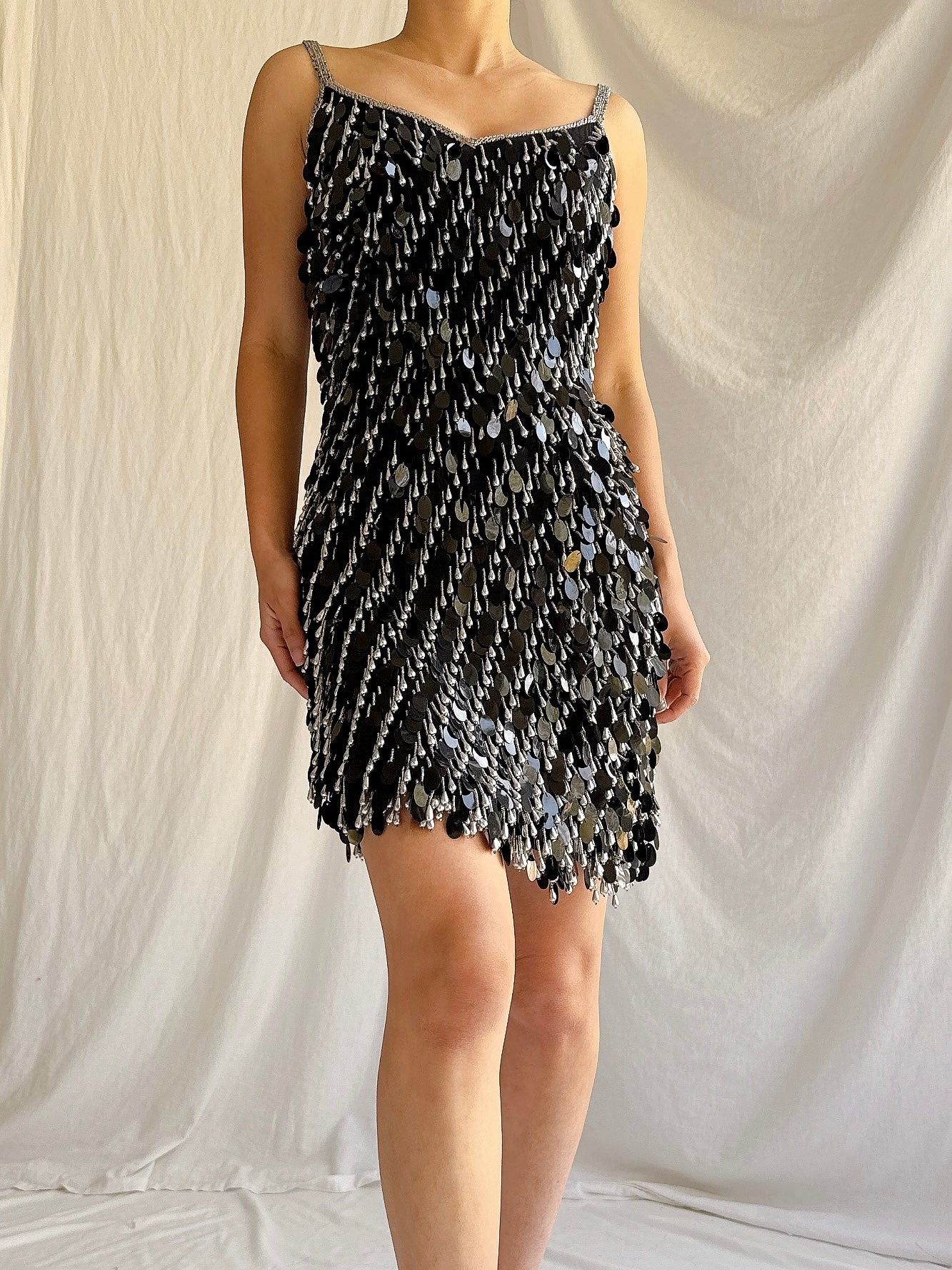 Vintage Silk Beaded Dress - S