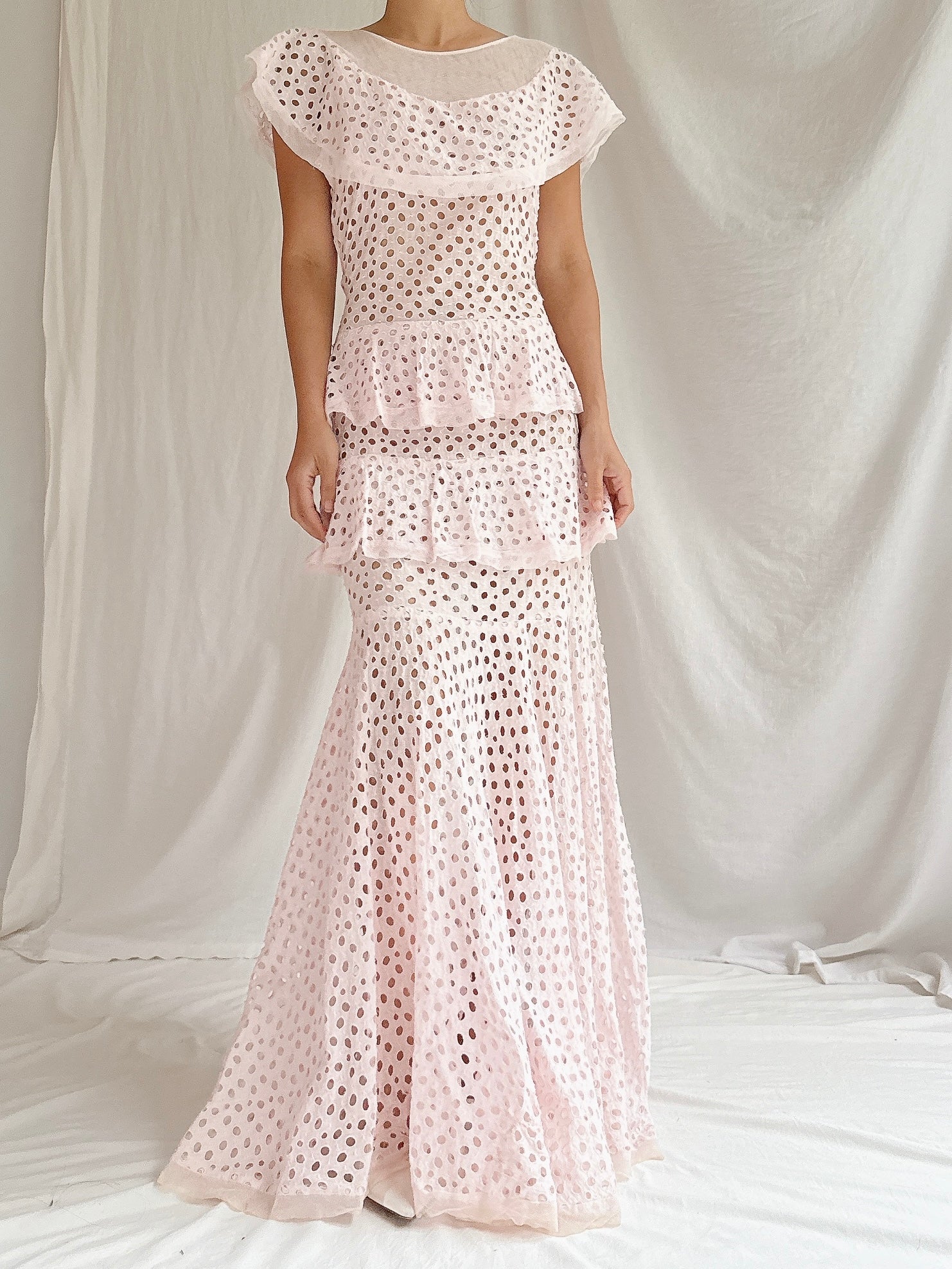 1930s Cotton Net Dress - XS
