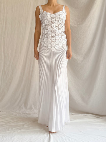 Vintage Pleated Slip Dress - M