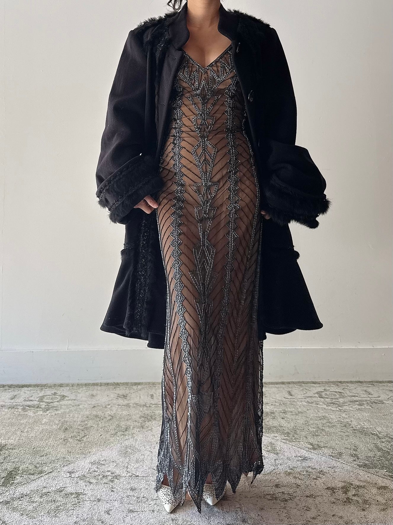 Vintage Cottonade Paris Wool Coat - L