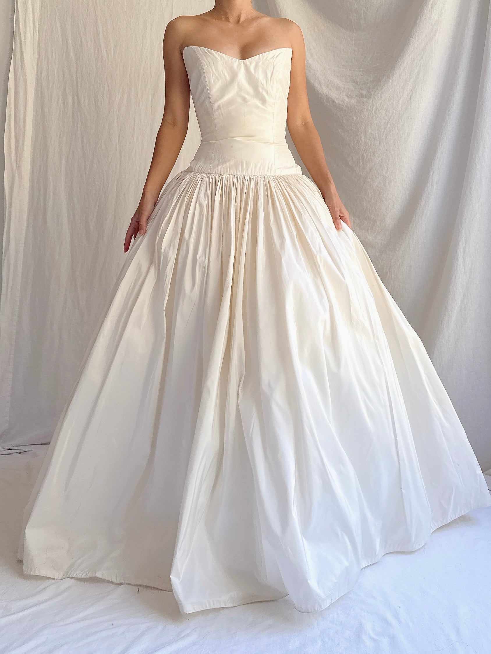 Vintage Silk Dropped Waist Gown - S/M