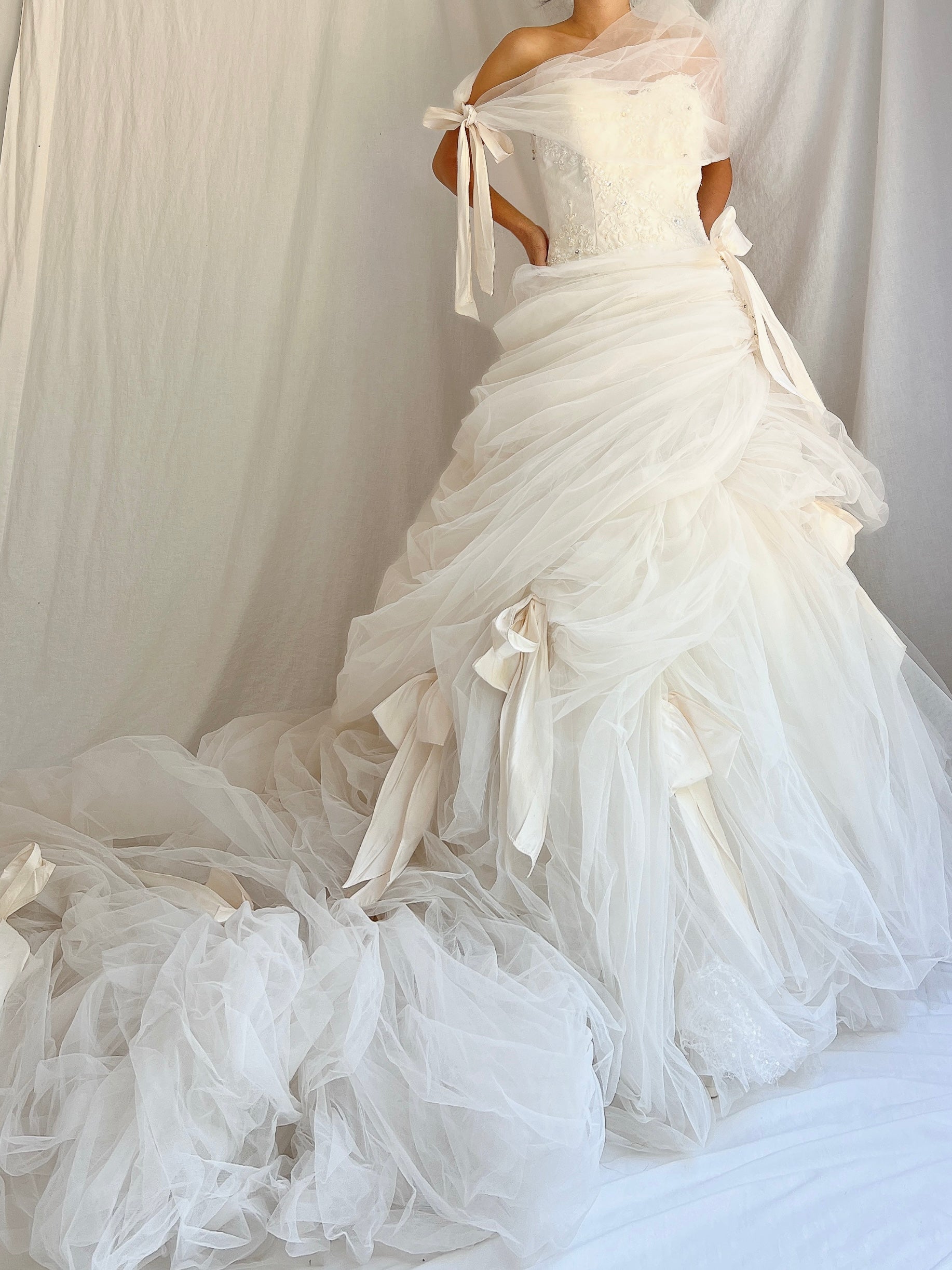 00s Ian Stuart Tulle and Silk Gown - XS/0