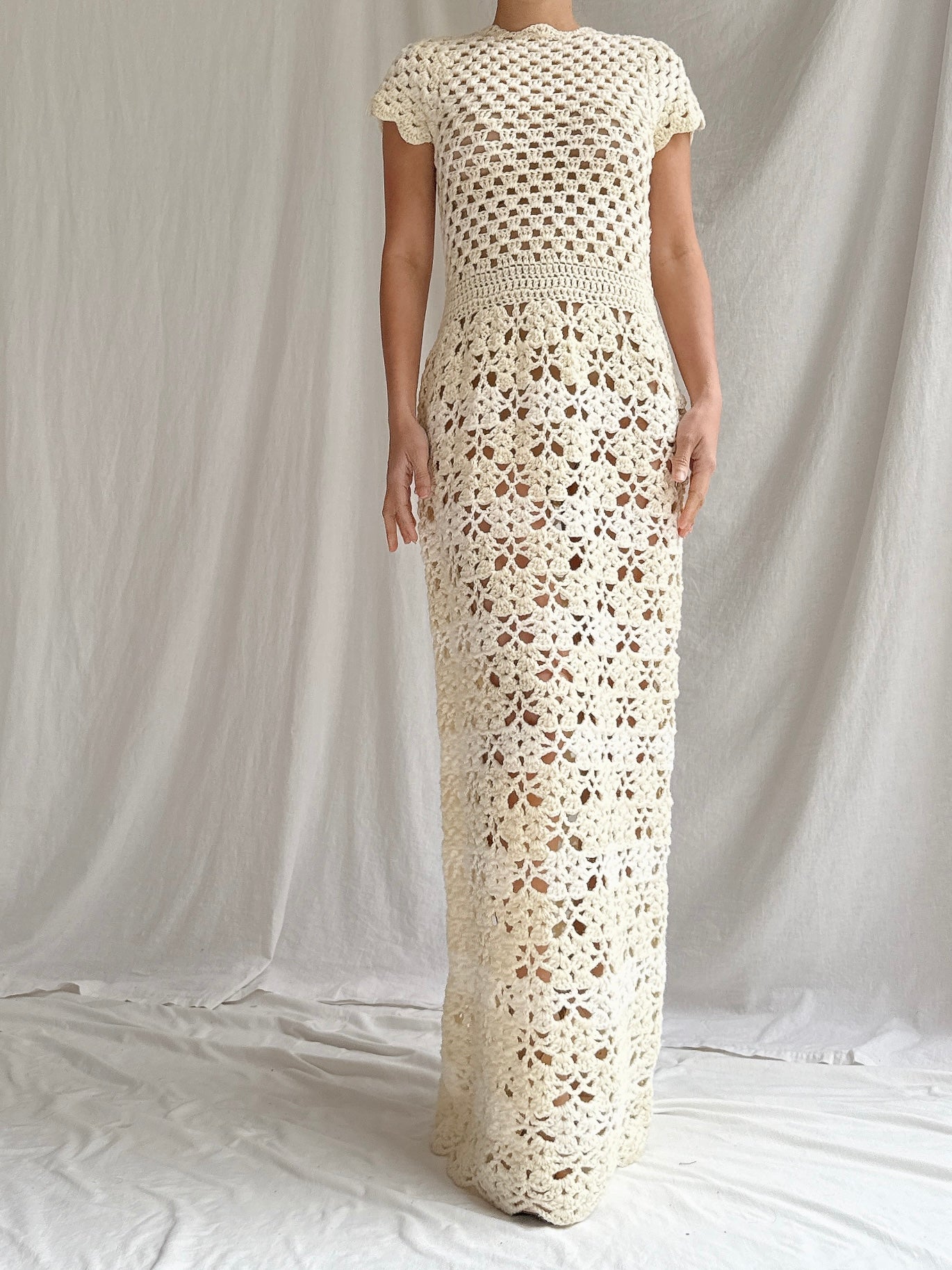 1970s Crochet Dress - S-M