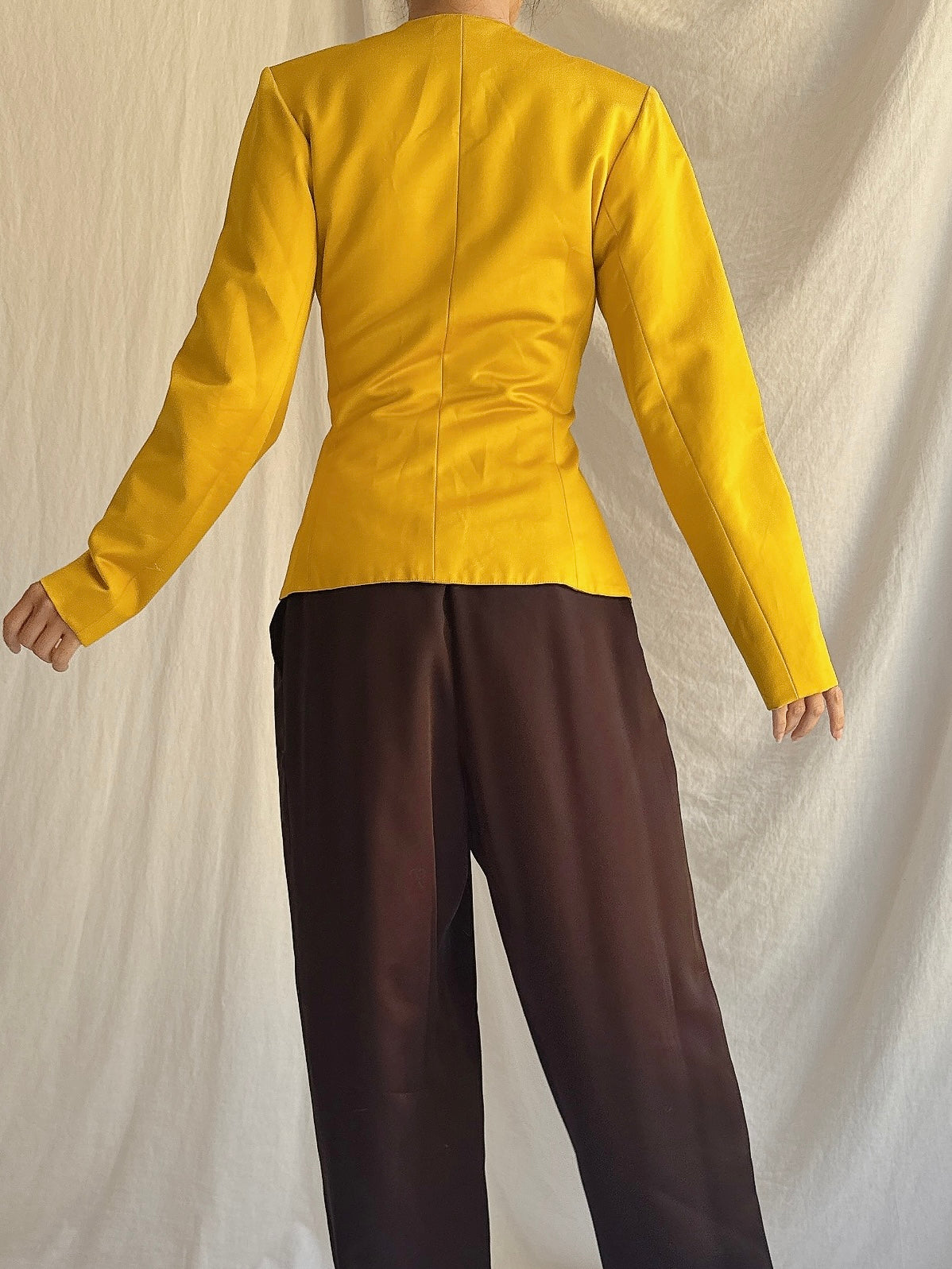Vintage YSL Marigold Silk Blazer - S/M