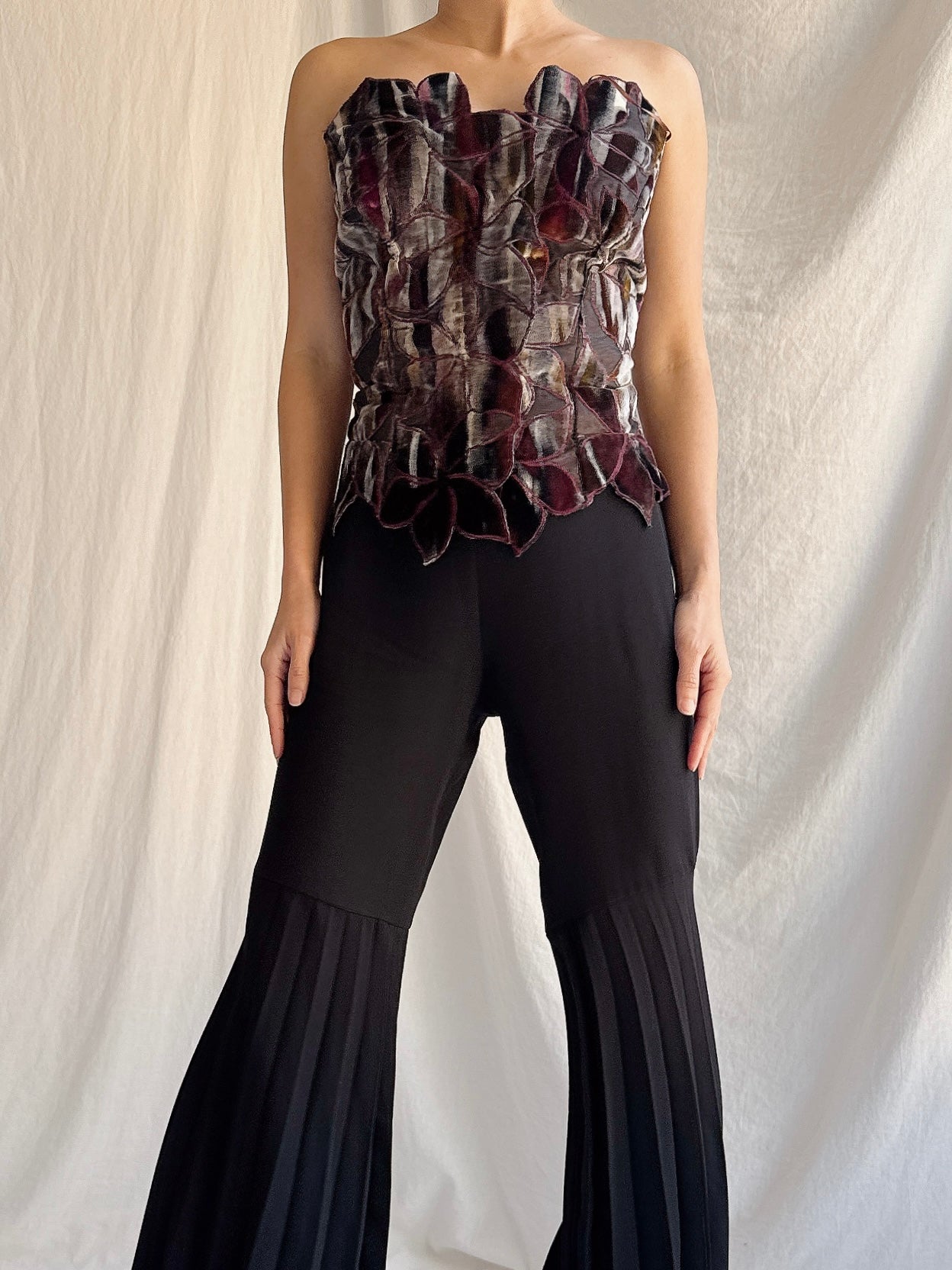 Vintage House of Delphine Silk Painted Velvet Top - M/44