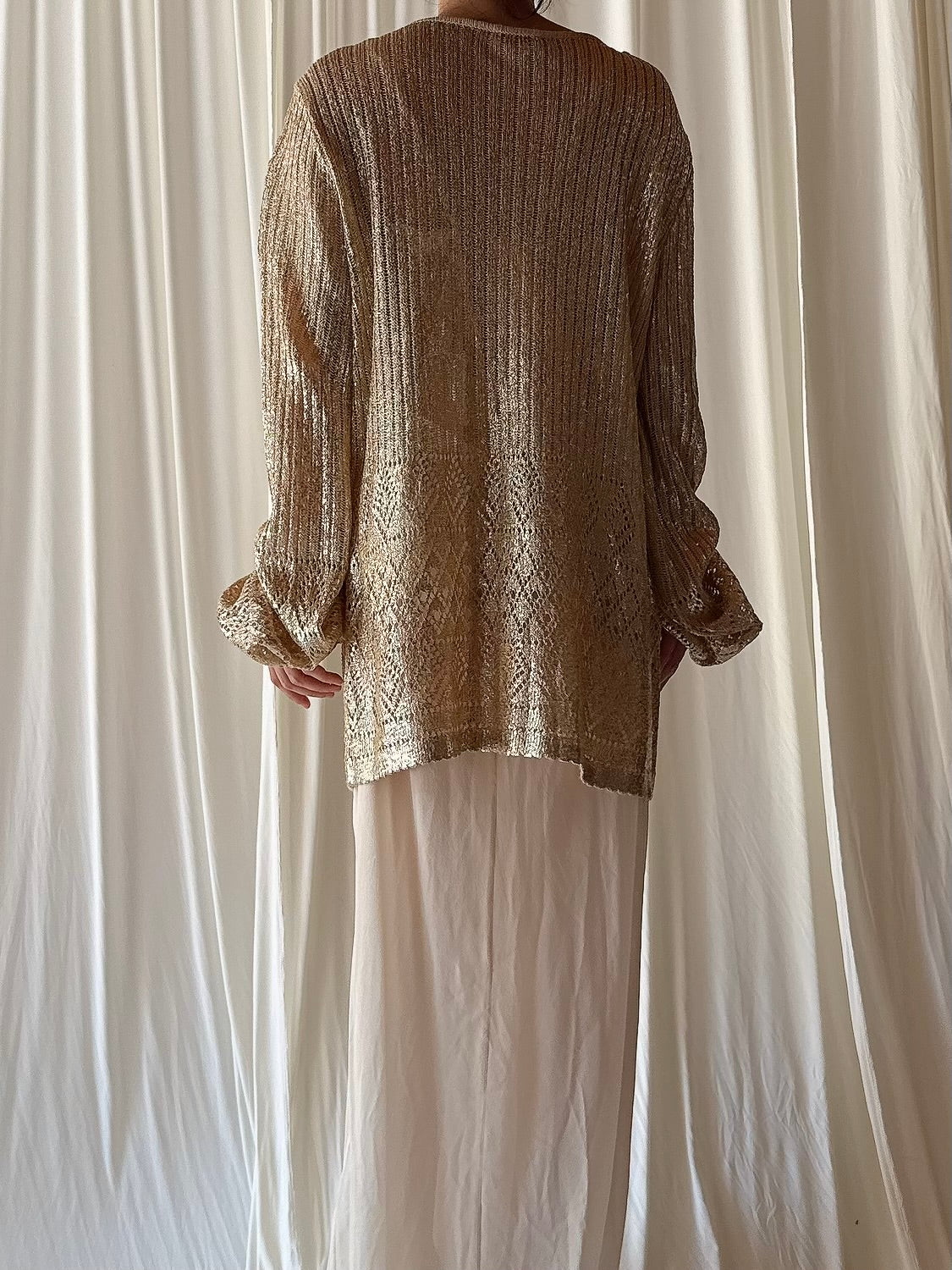 Vintage BJ Knits Gold Cardigan - OSFM