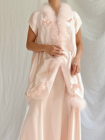 1960s Satin Pink Duster - M