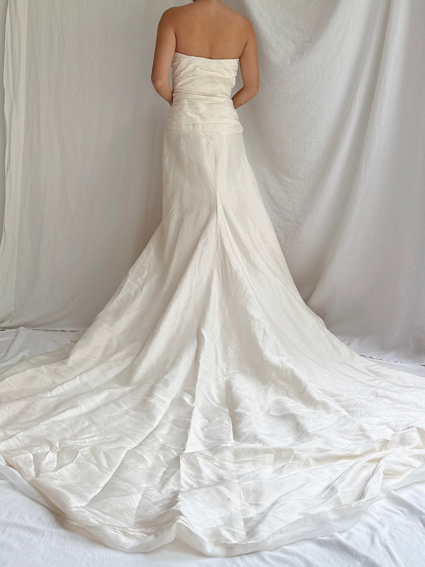 Vintage Strapless Silk Gown - M/8/10