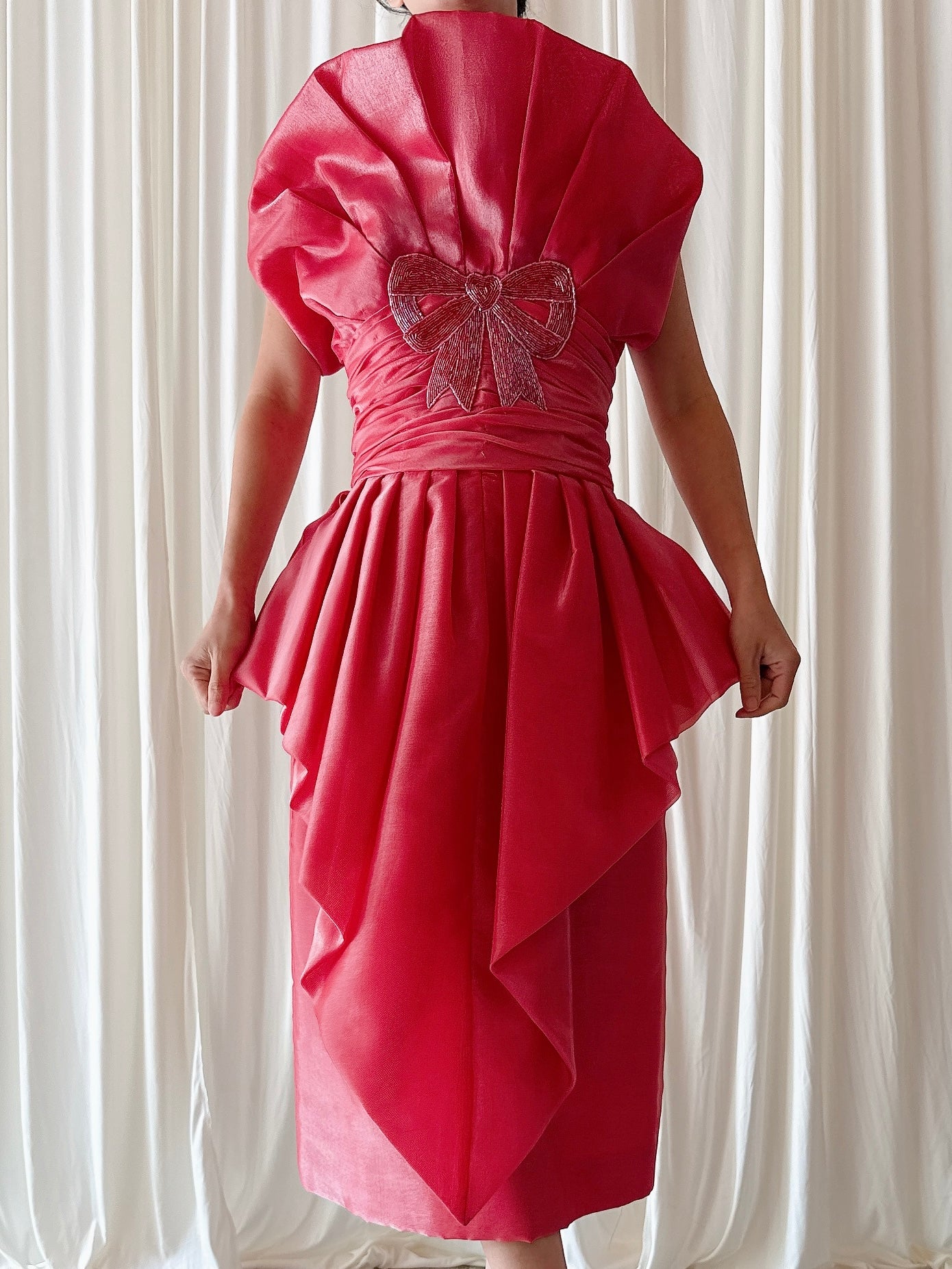 Vintage Victor Costa Coral Dress - Size 27”