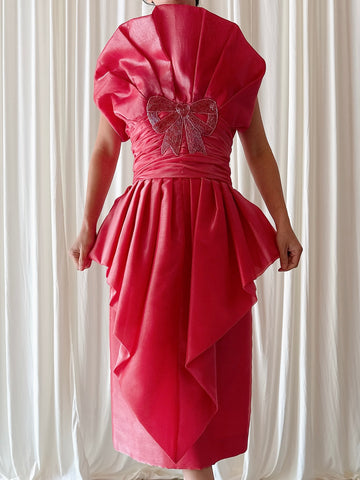 Vintage Victor Costa Coral Dress - Size 27”