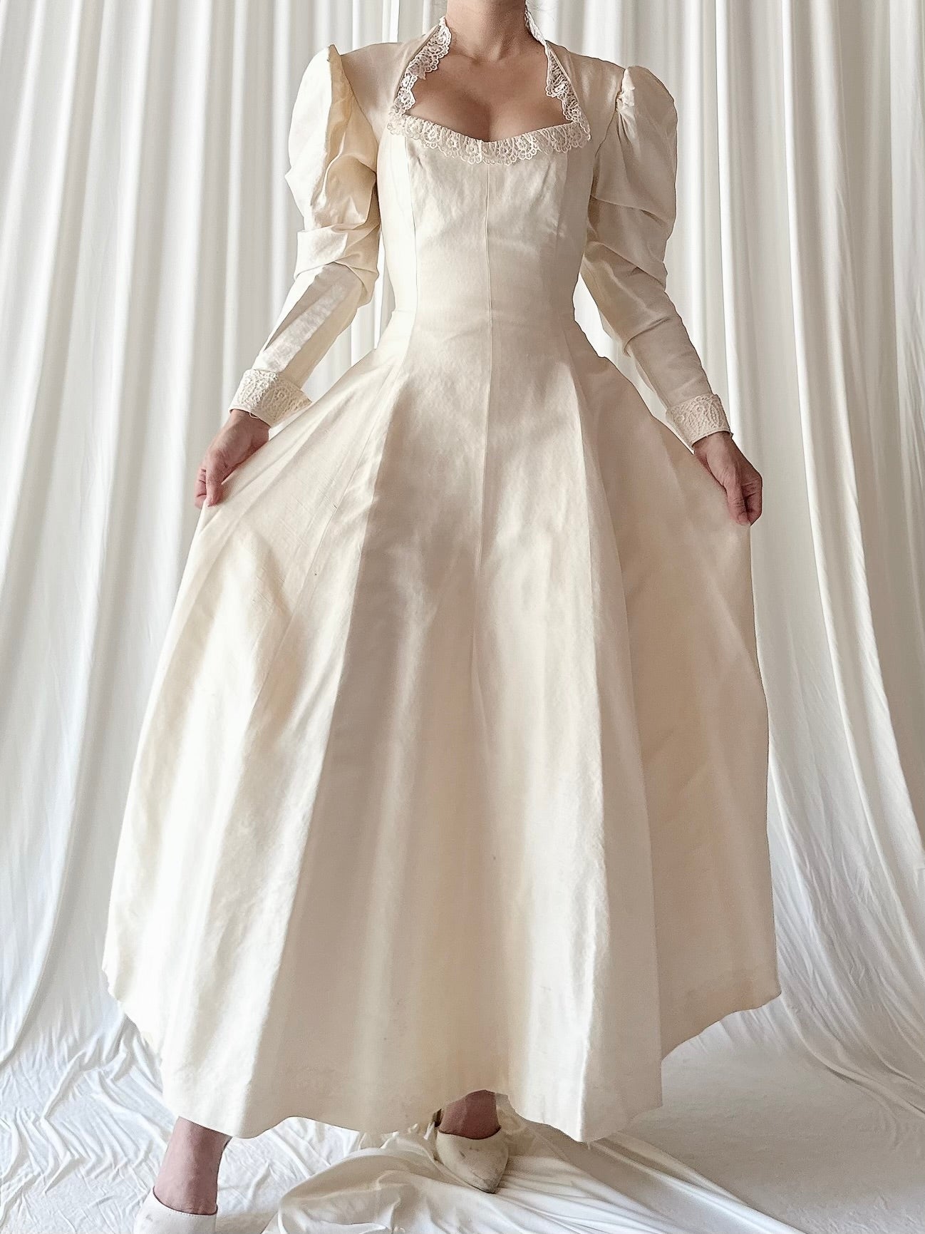 1980s Oscar De La Renta Raw Rayon Silk Gown - XS