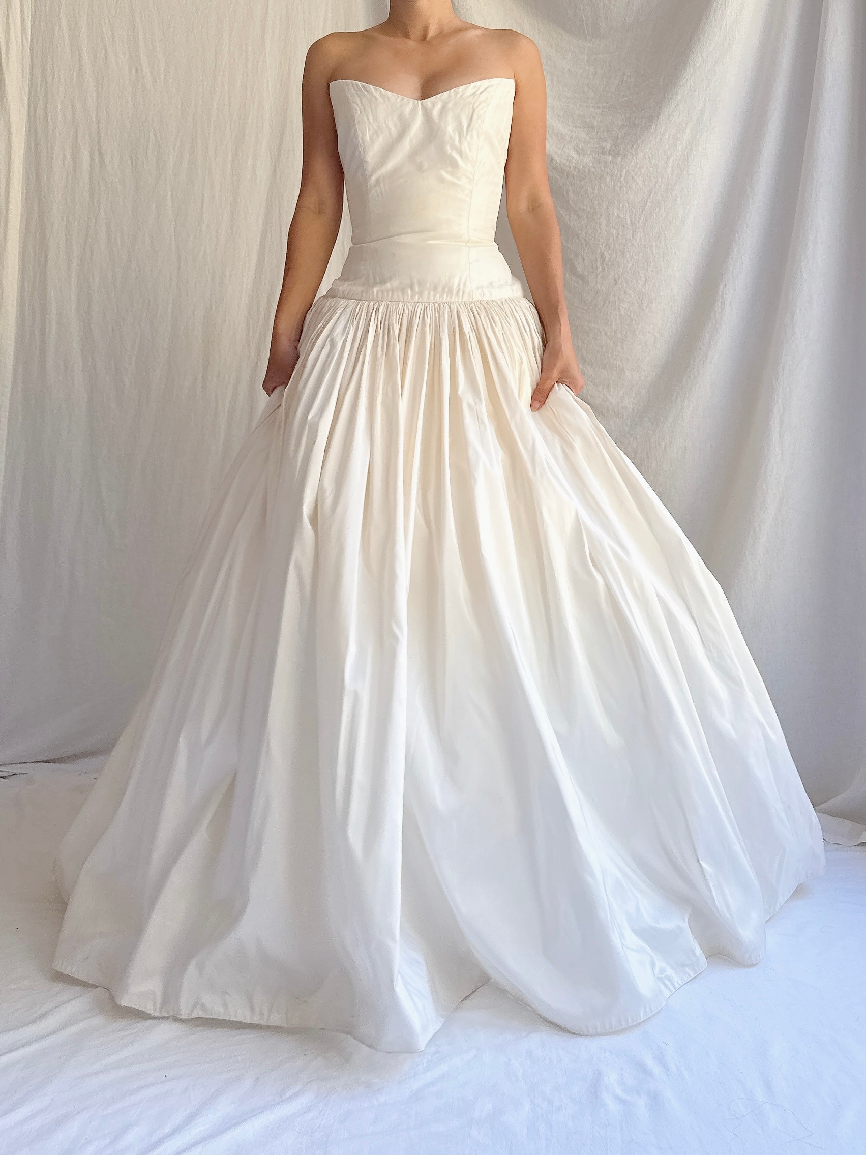 Vintage Silk Dropped Waist Gown - S/M