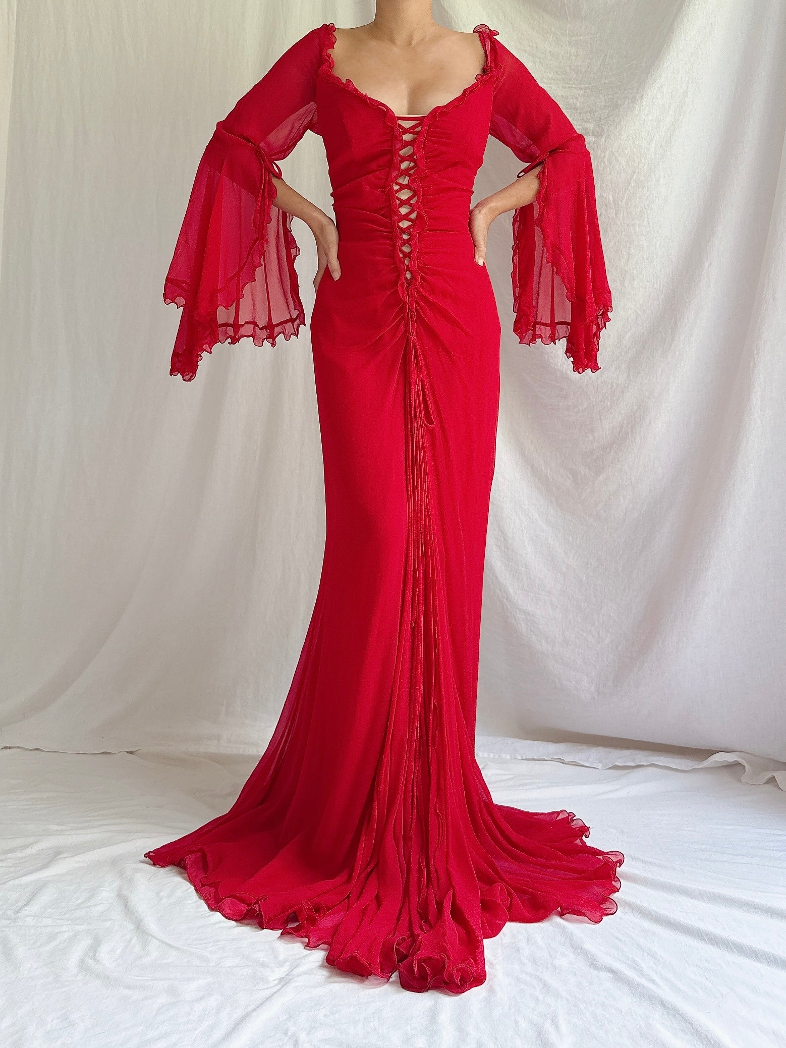Vintage Bellville Sassoon Silk Gown - UK 14